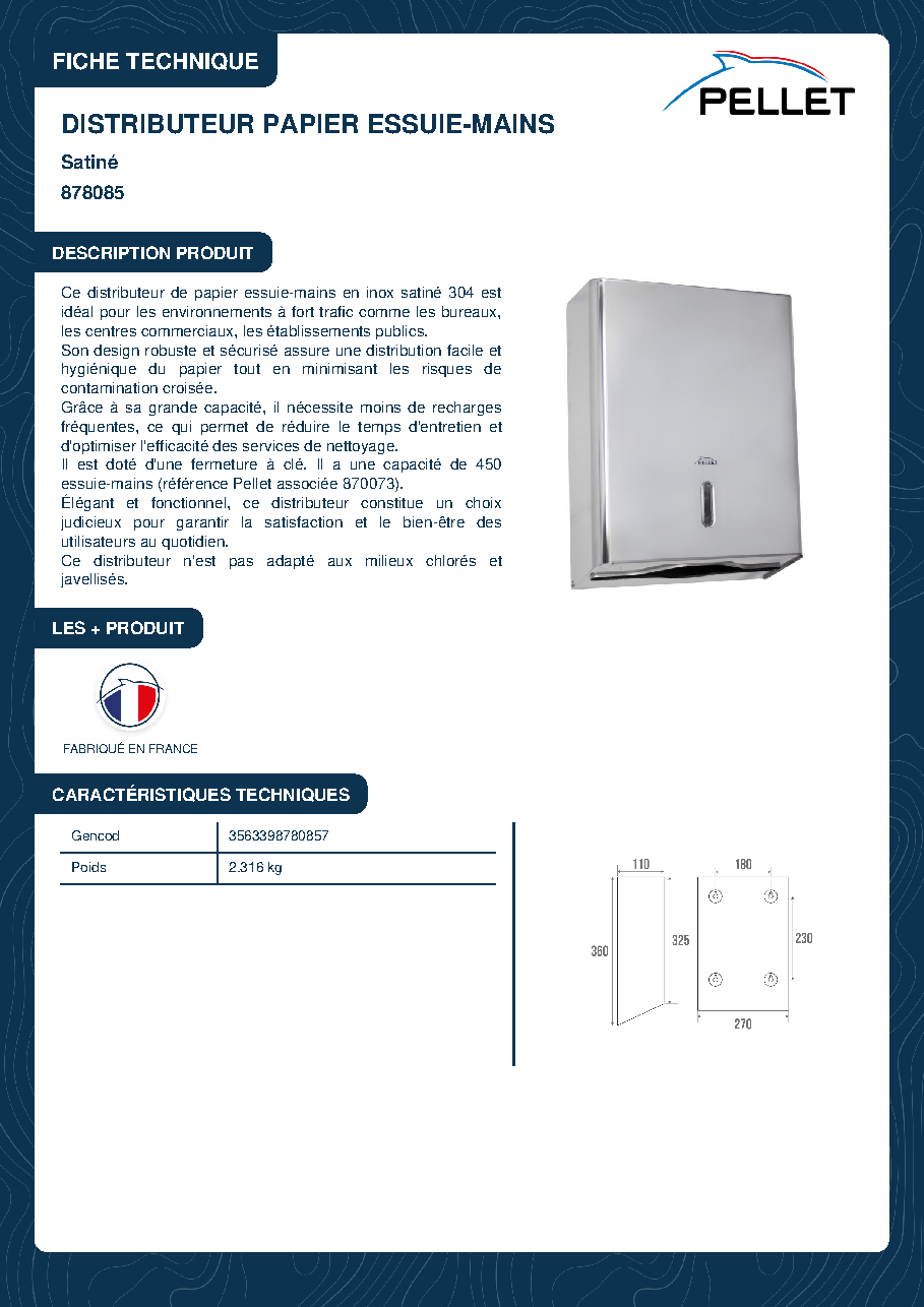 Fiche technique fournisseur