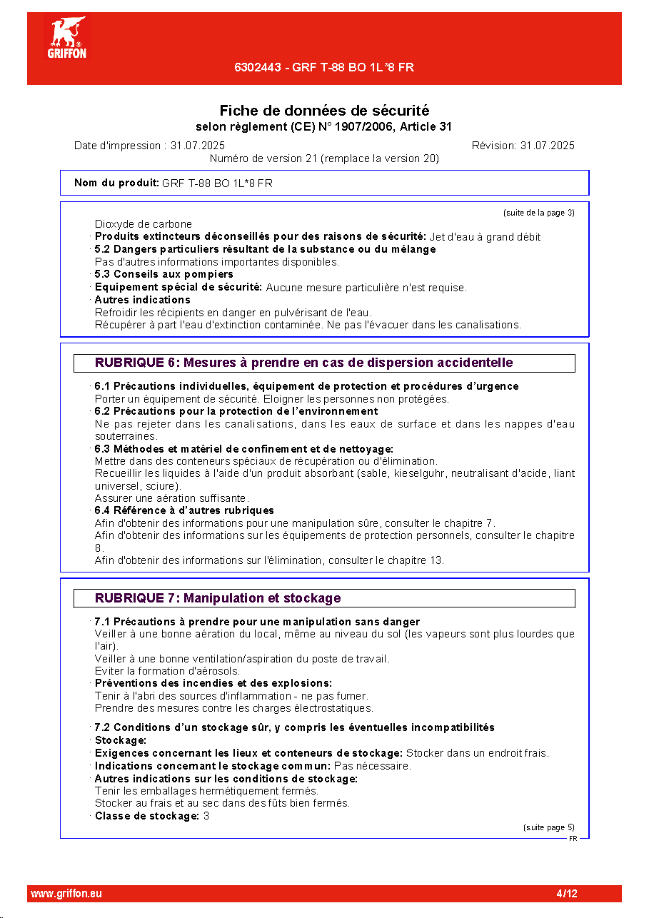 Fiche technique fournisseur