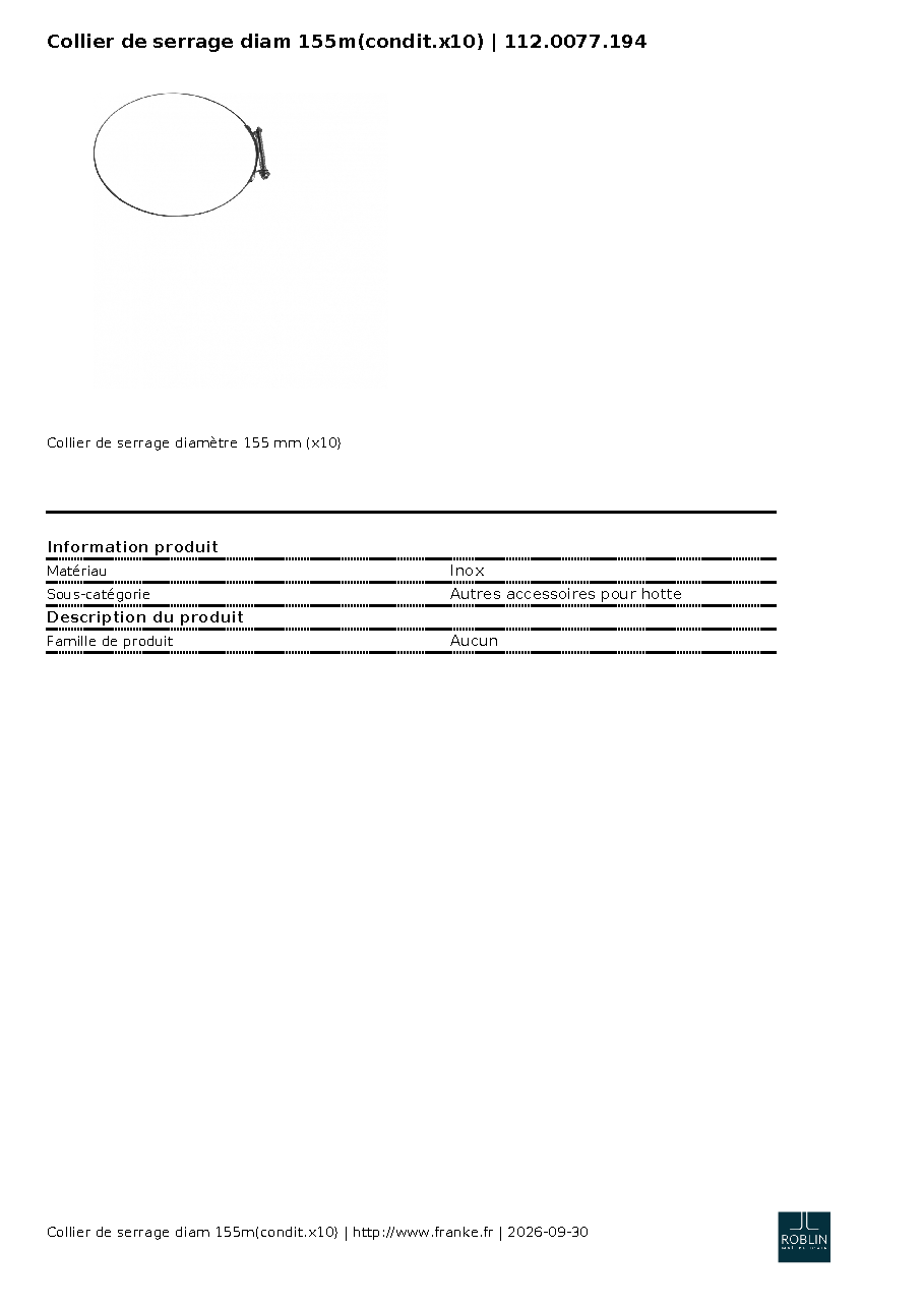 Fiche technique fournisseur