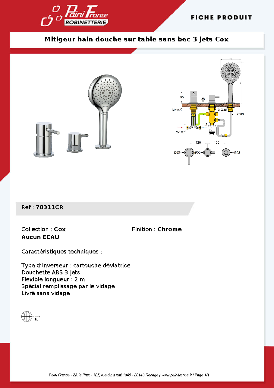 Fiche technique fournisseur