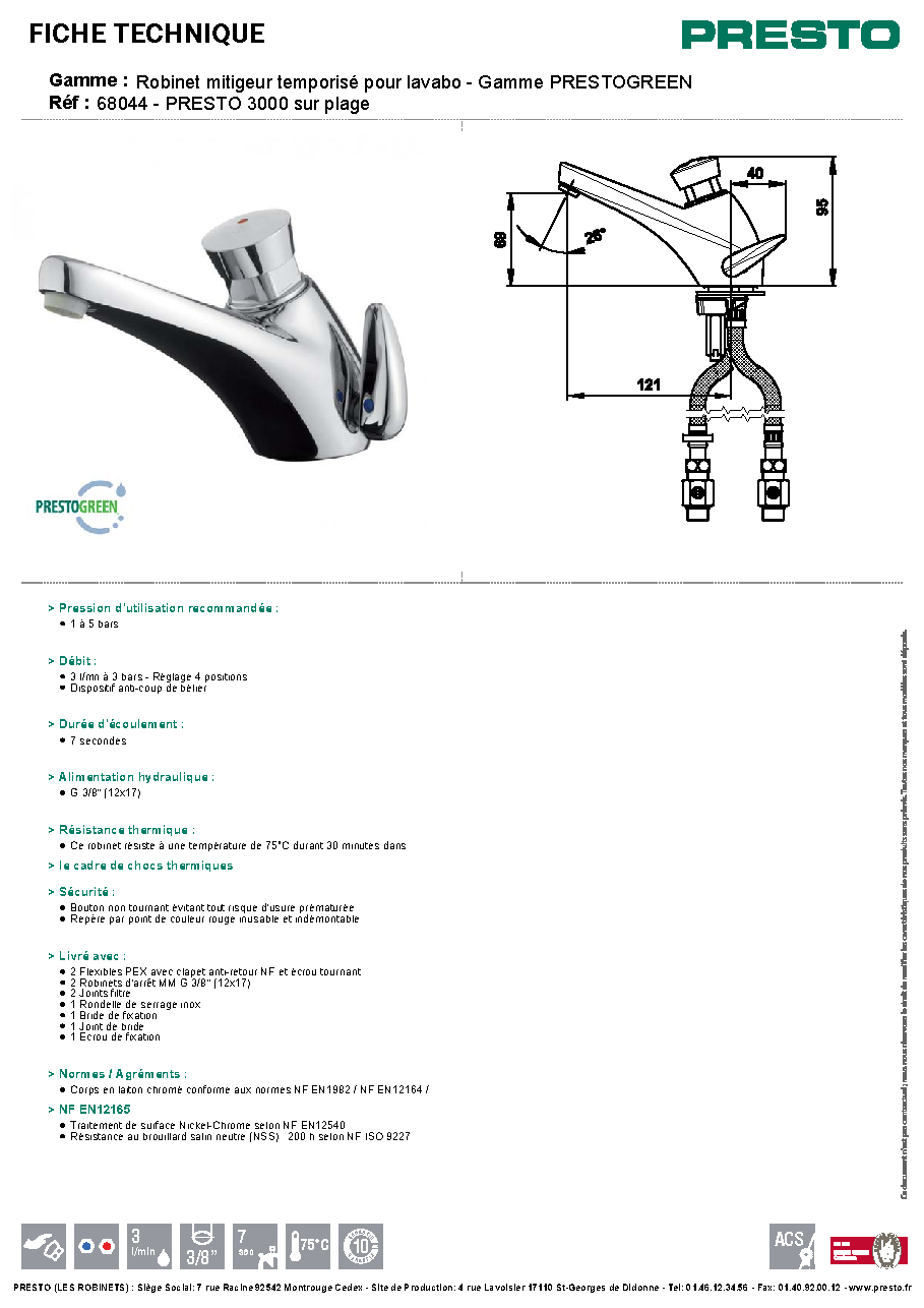 Fiche technique fournisseur