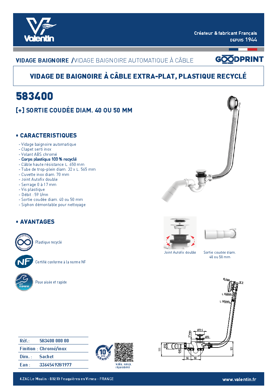 Fiche technique fournisseur
