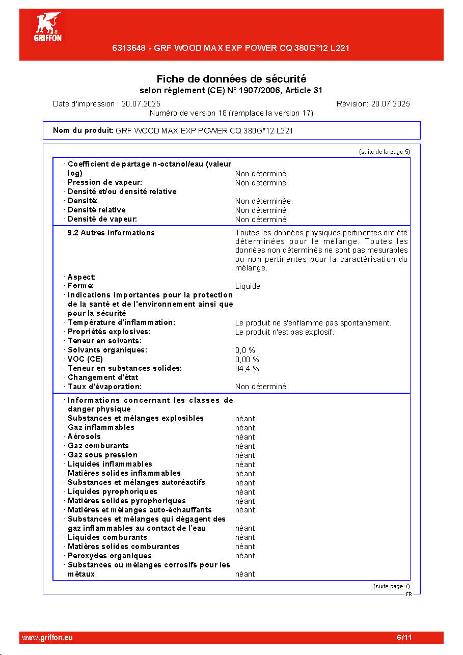 Fiche technique fournisseur