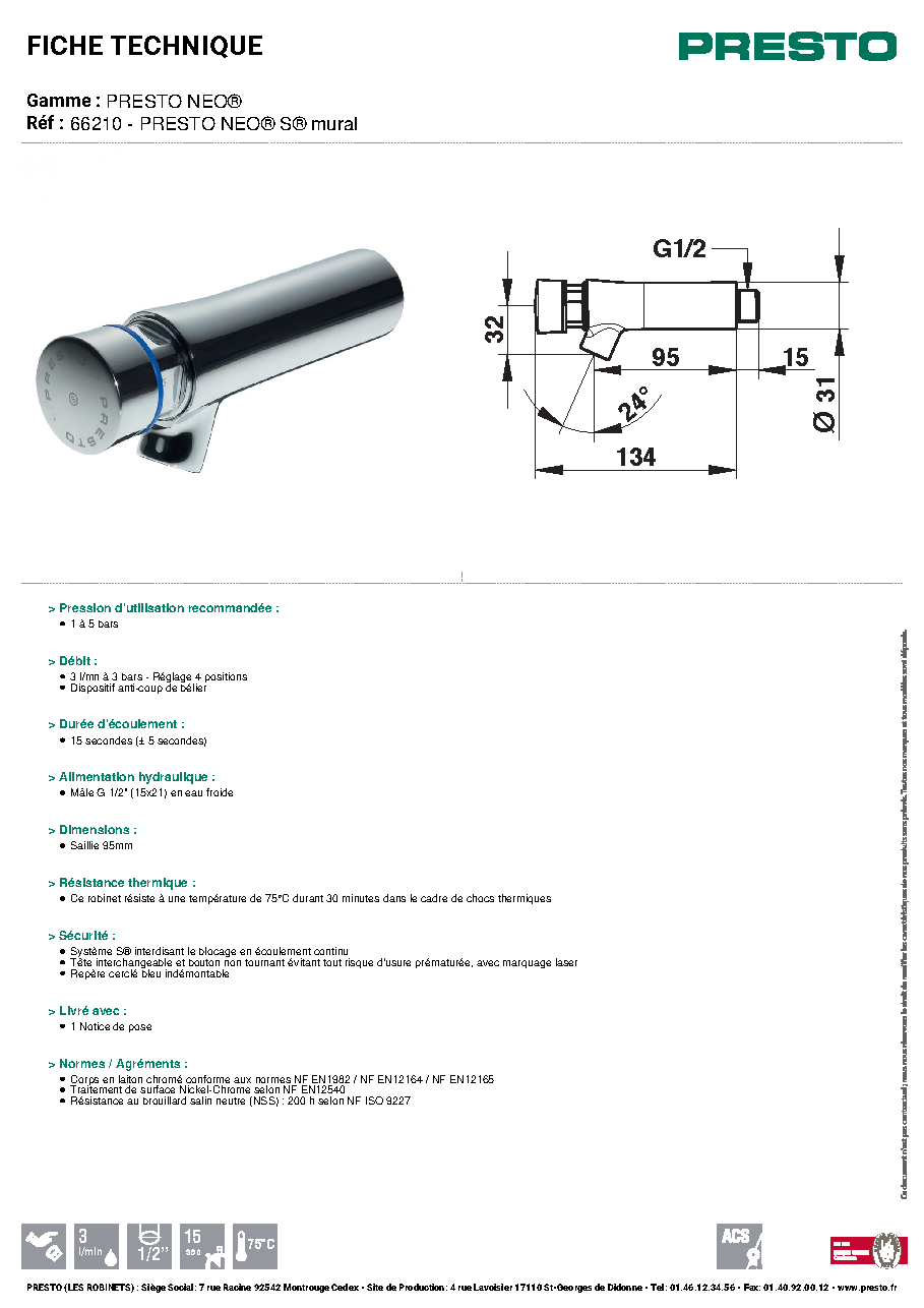Fiche technique fournisseur