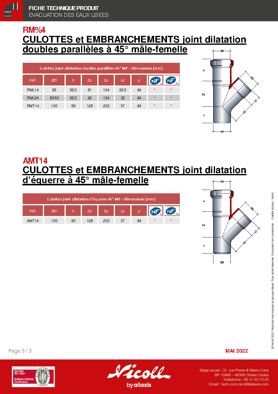 Fiche technique fournisseur
