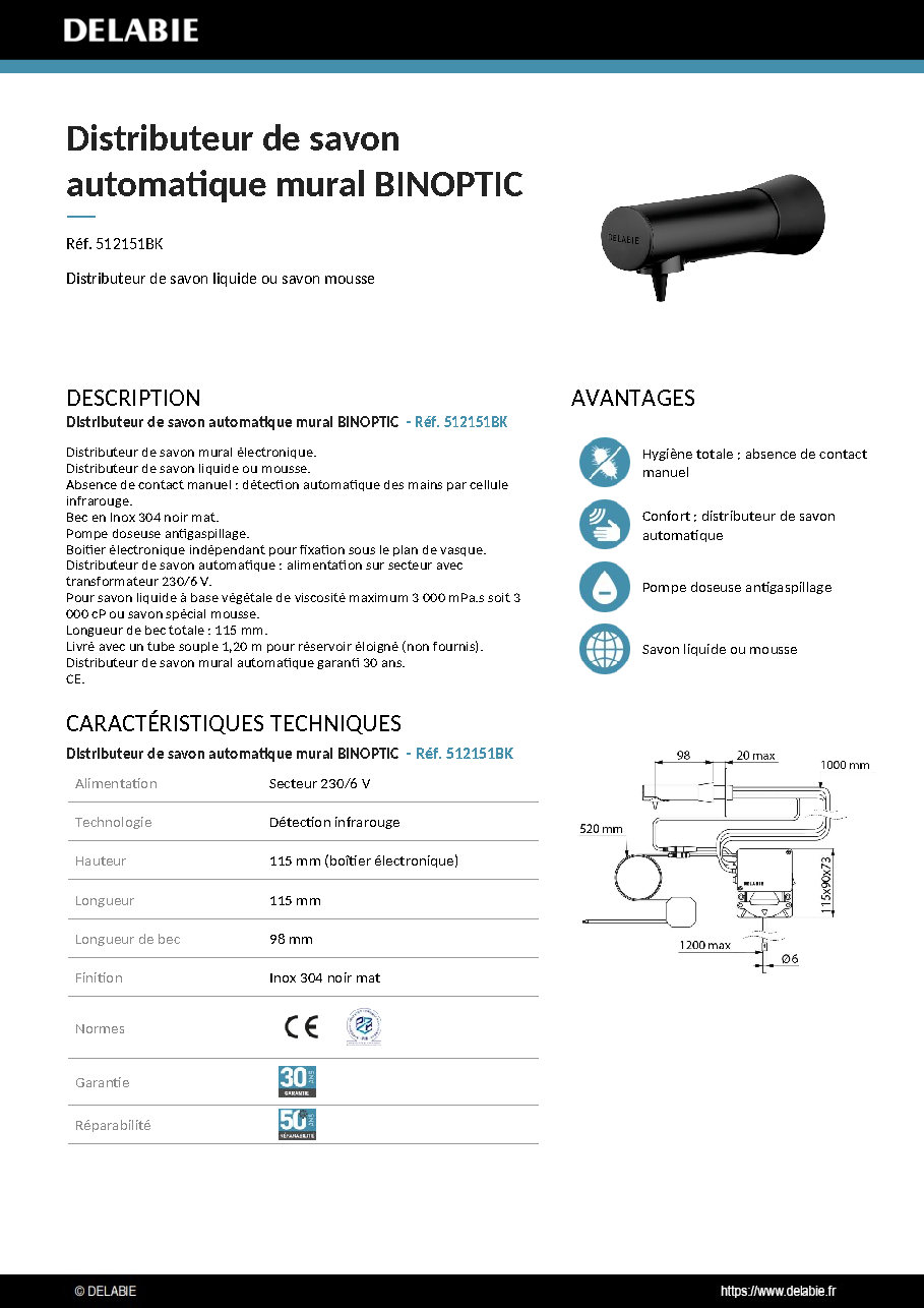 Fiche technique fournisseur