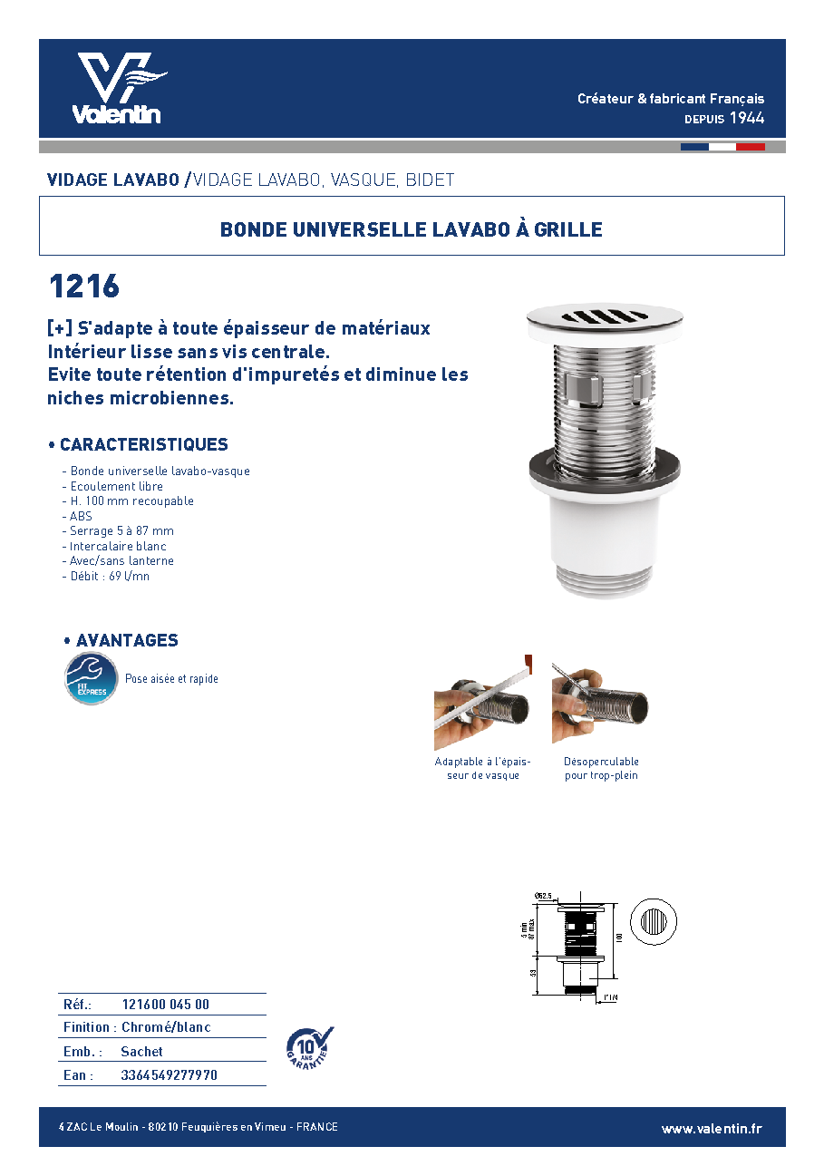 Fiche technique fournisseur