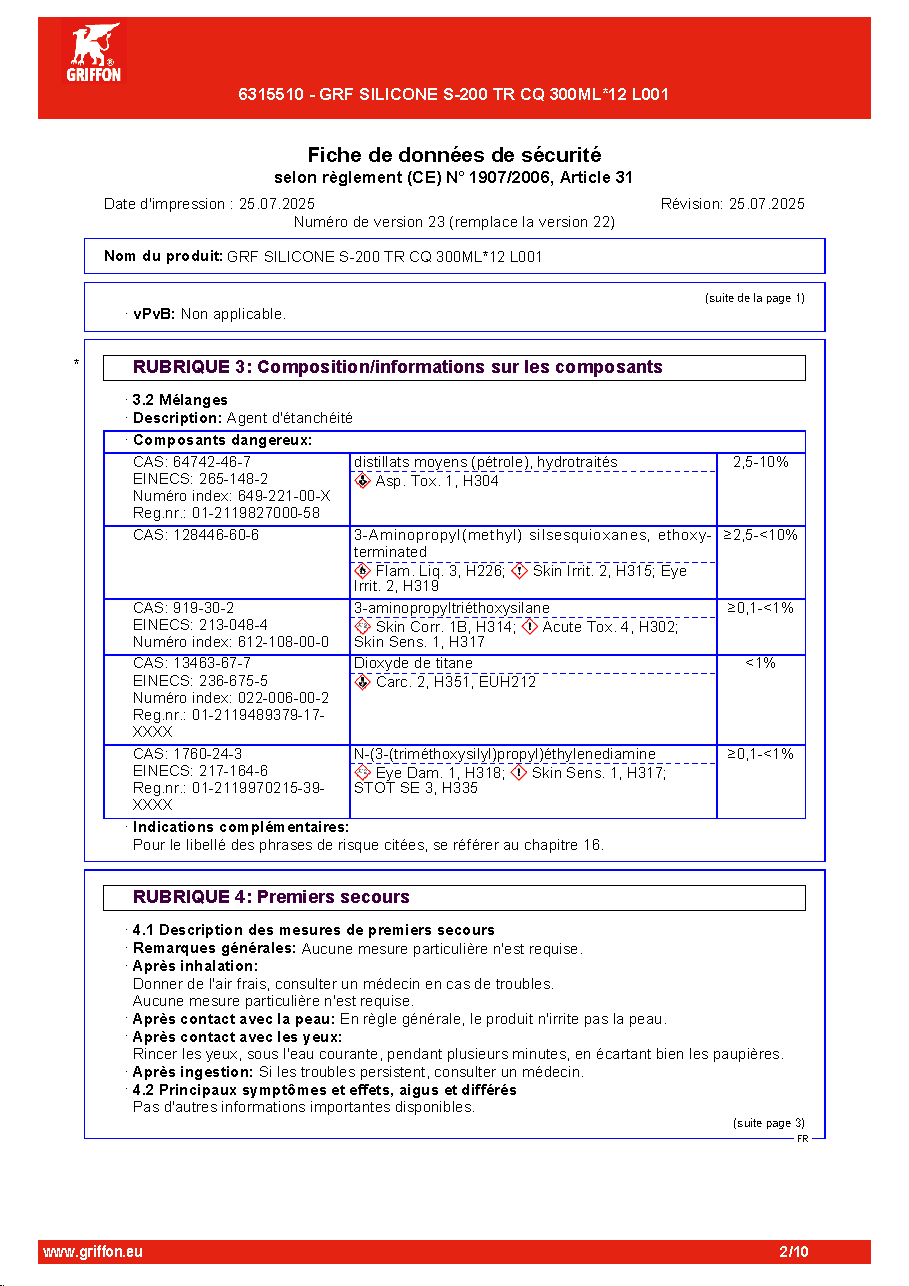 Fiche technique fournisseur