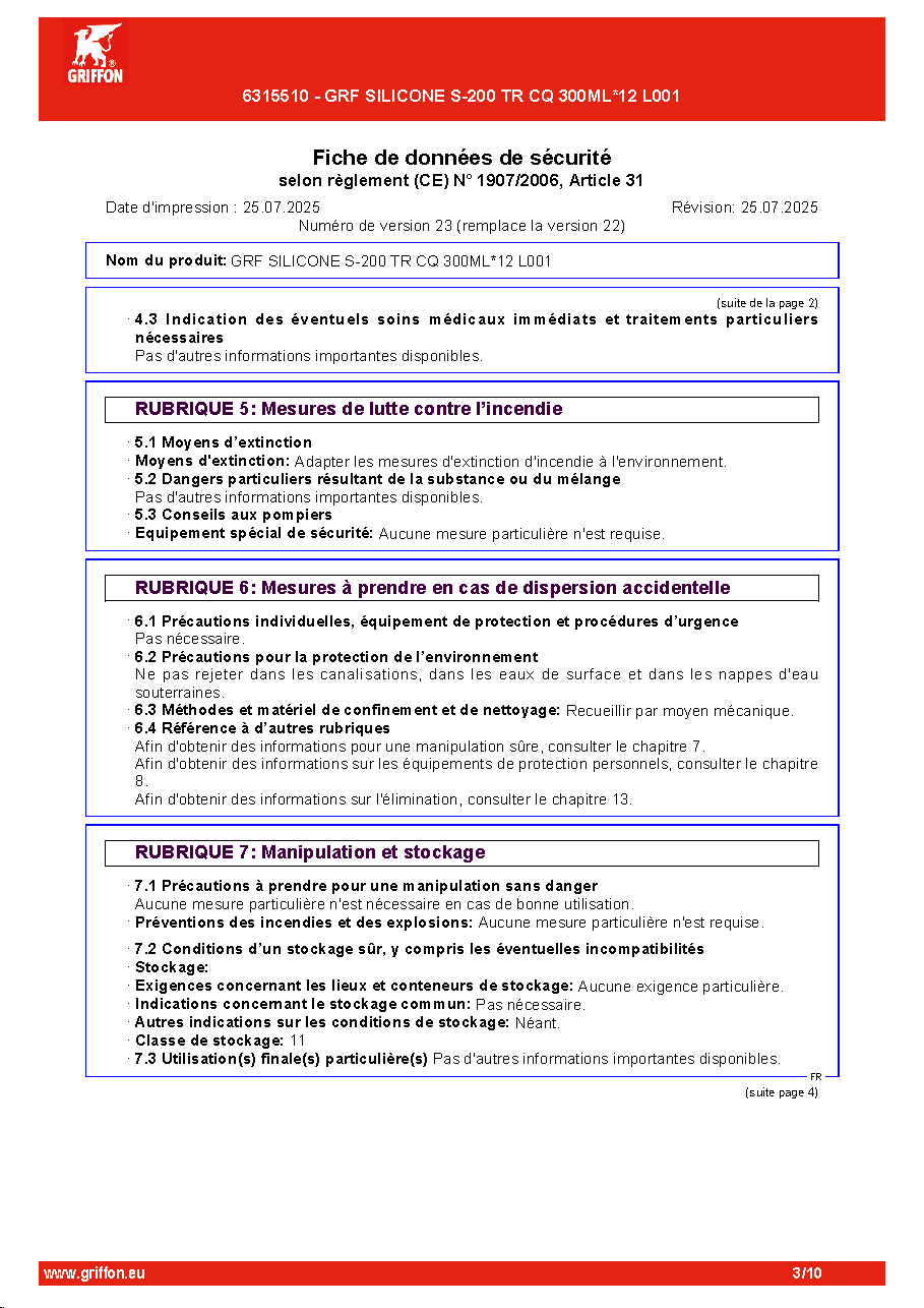 Fiche technique fournisseur