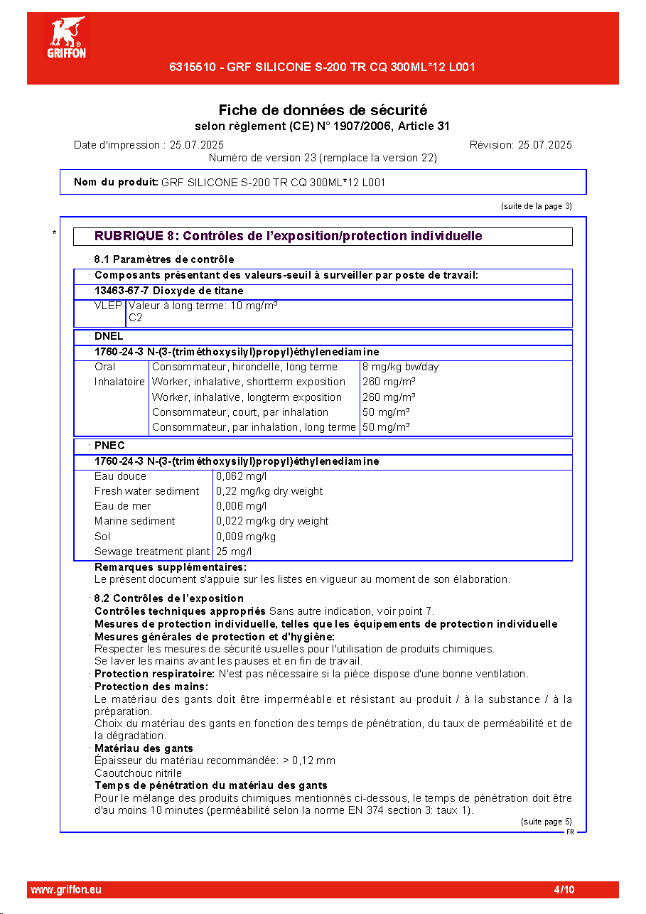 Fiche technique fournisseur