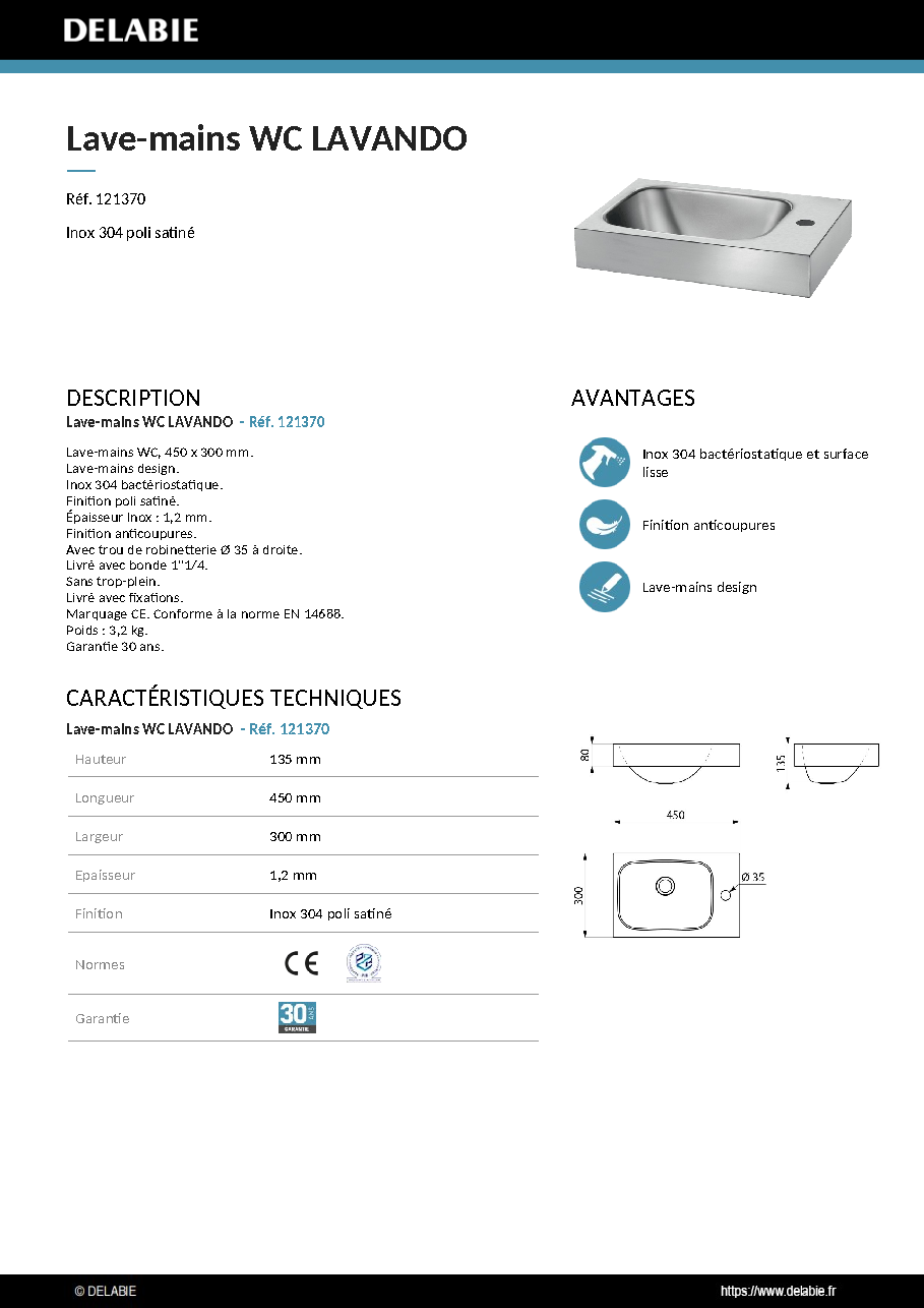 Fiche technique fournisseur