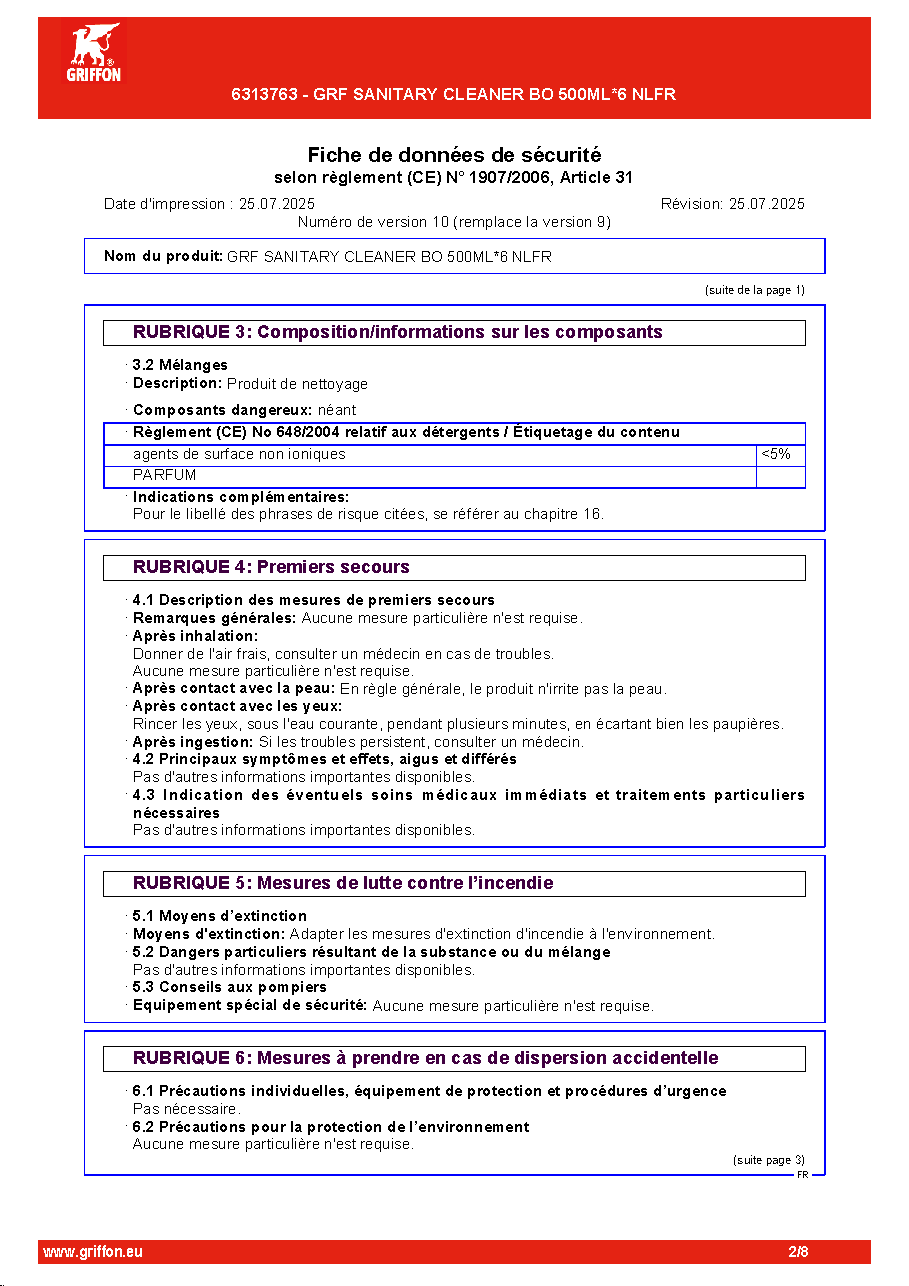 Fiche technique fournisseur