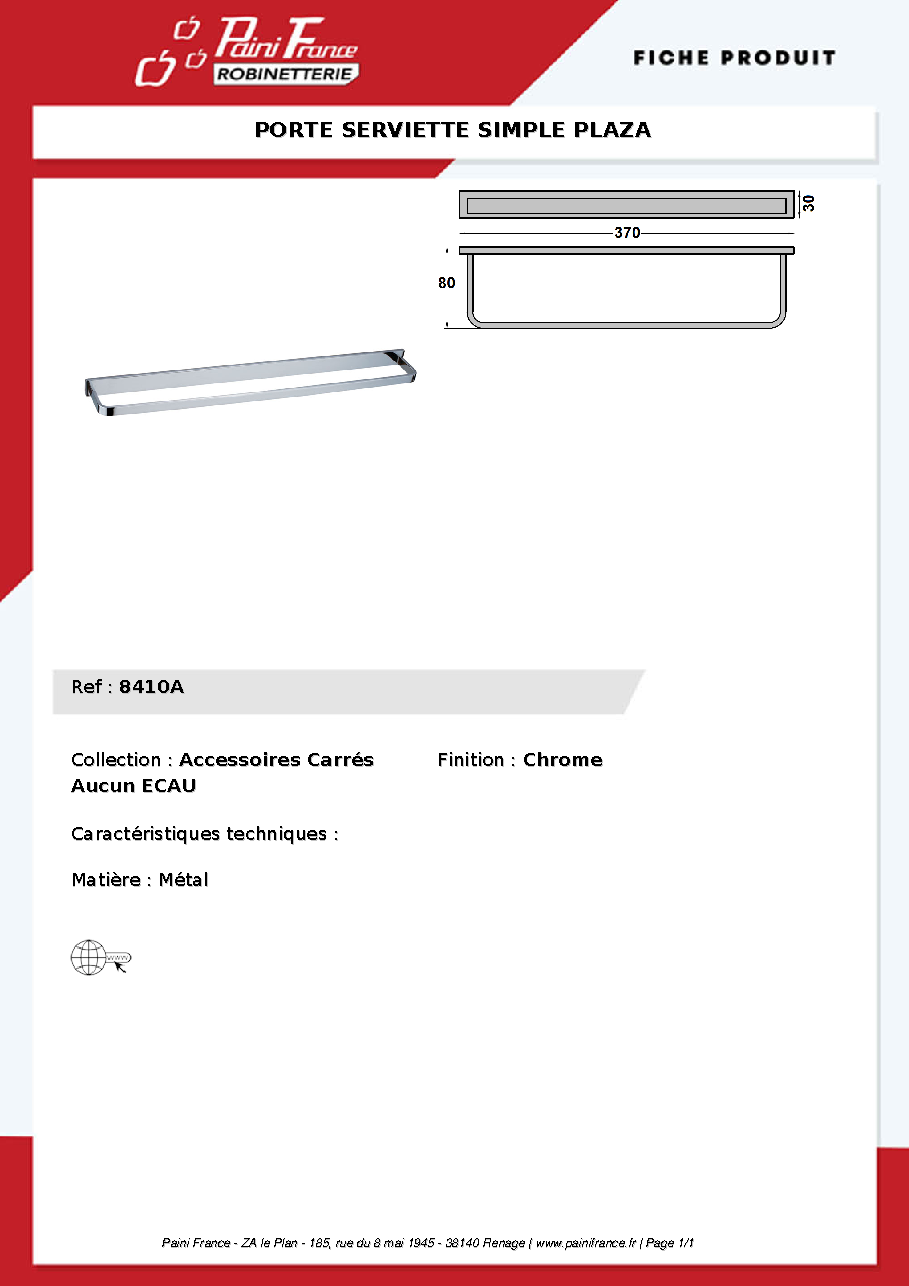 Fiche technique fournisseur