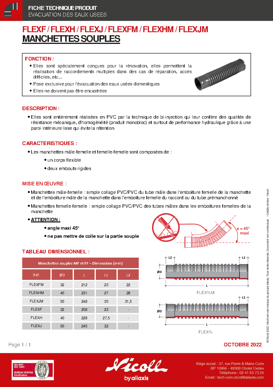 Fiche technique fournisseur