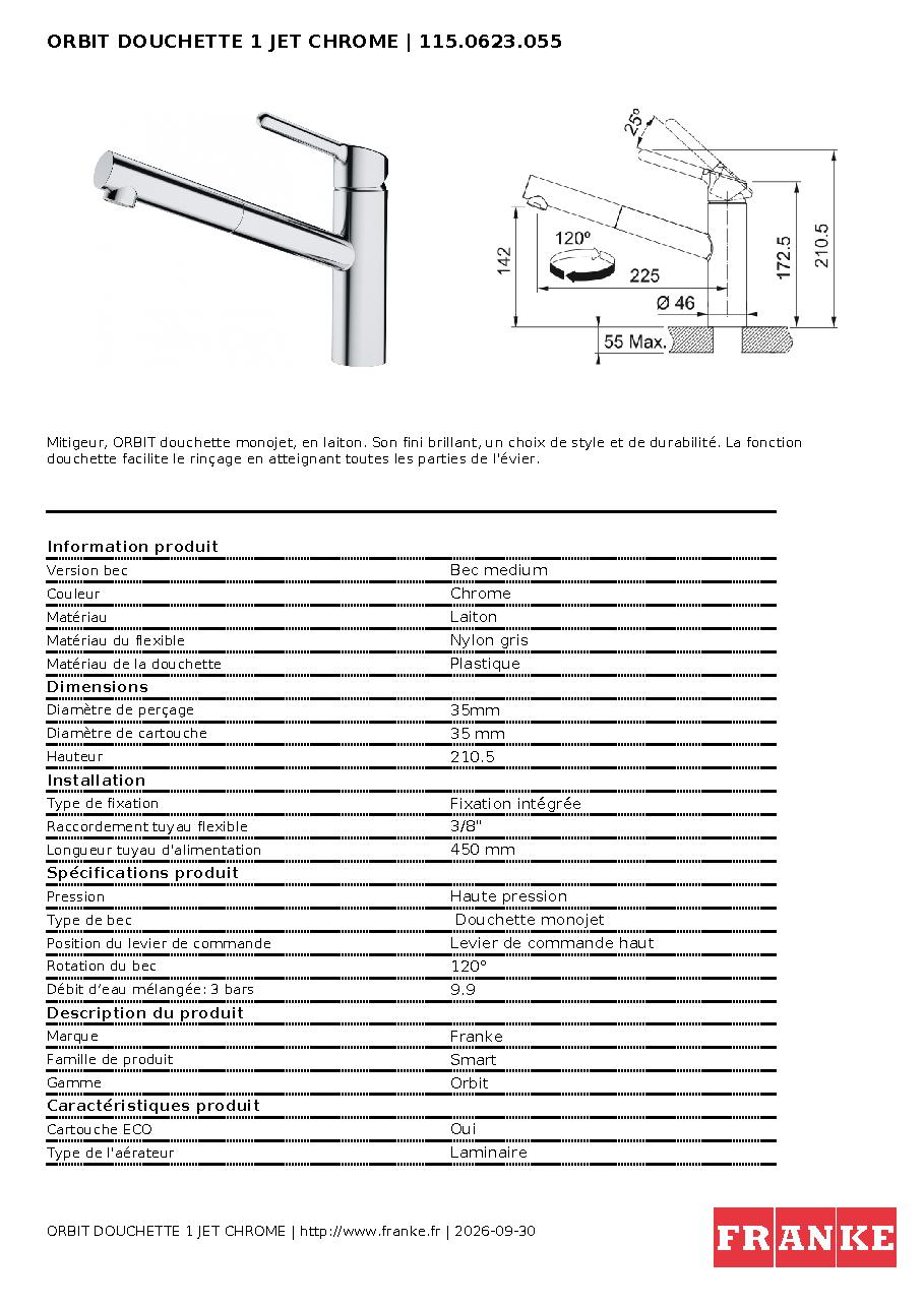 Fiche technique fournisseur