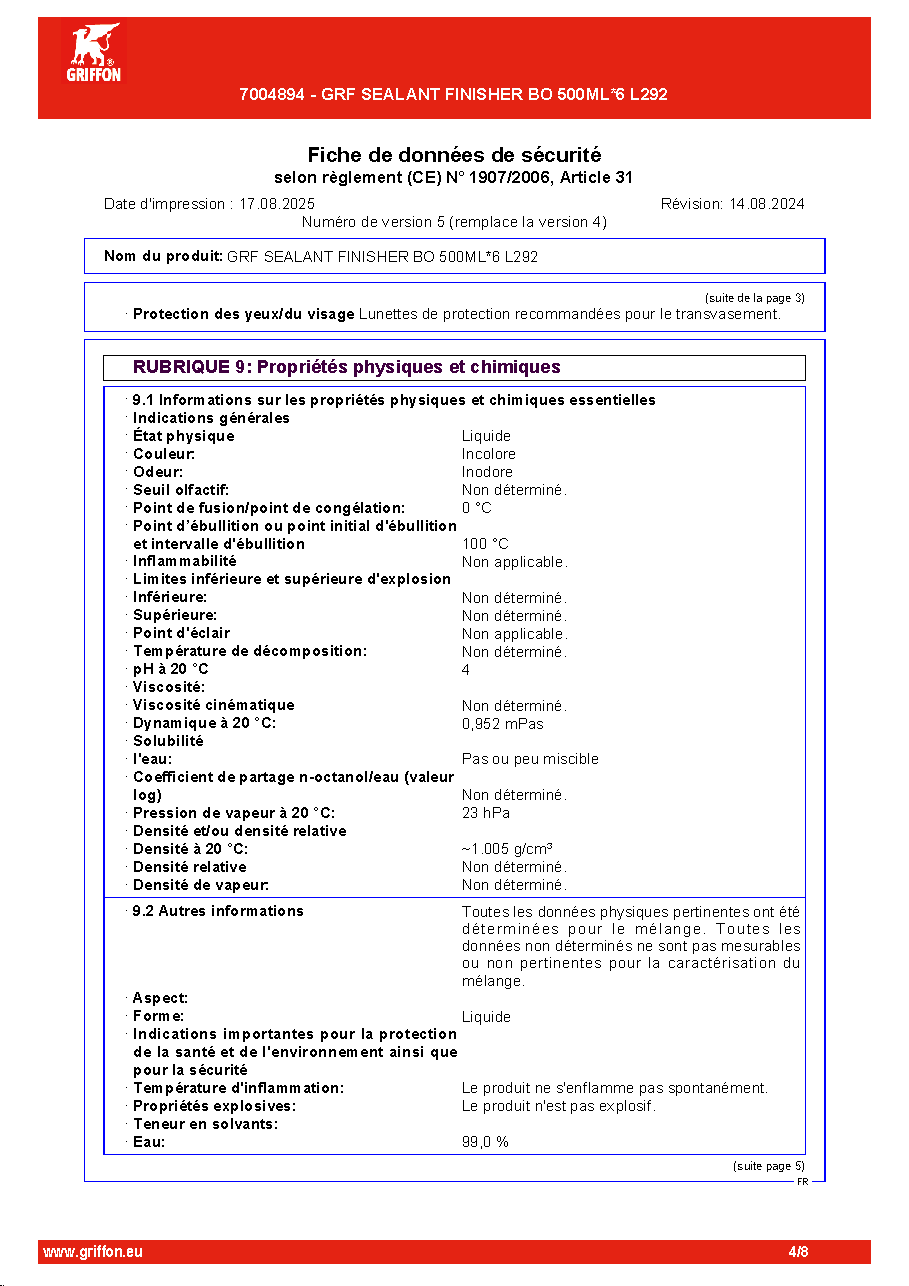 Fiche technique fournisseur