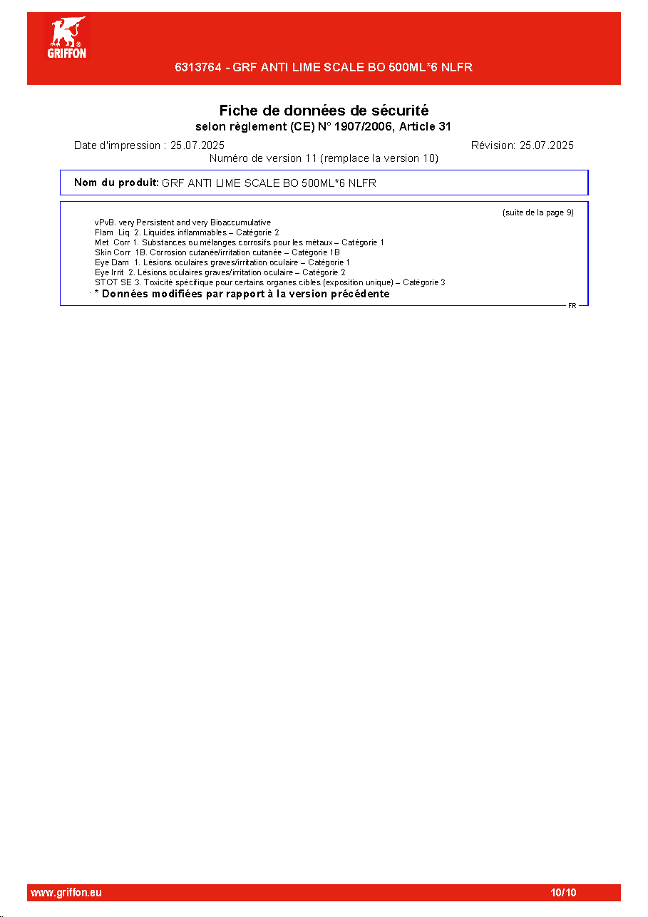 Fiche technique fournisseur