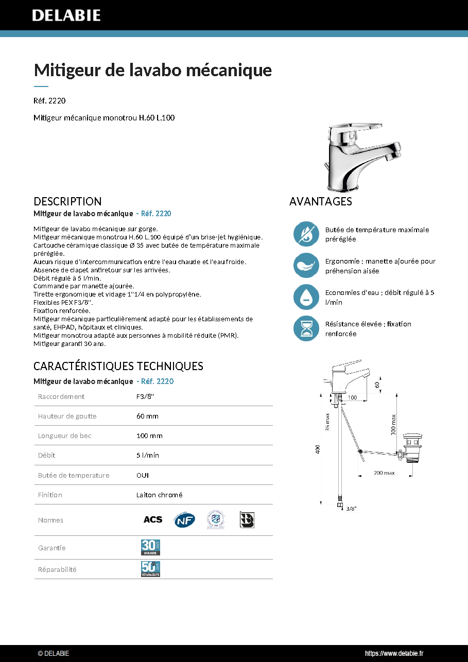 Fiche technique fournisseur