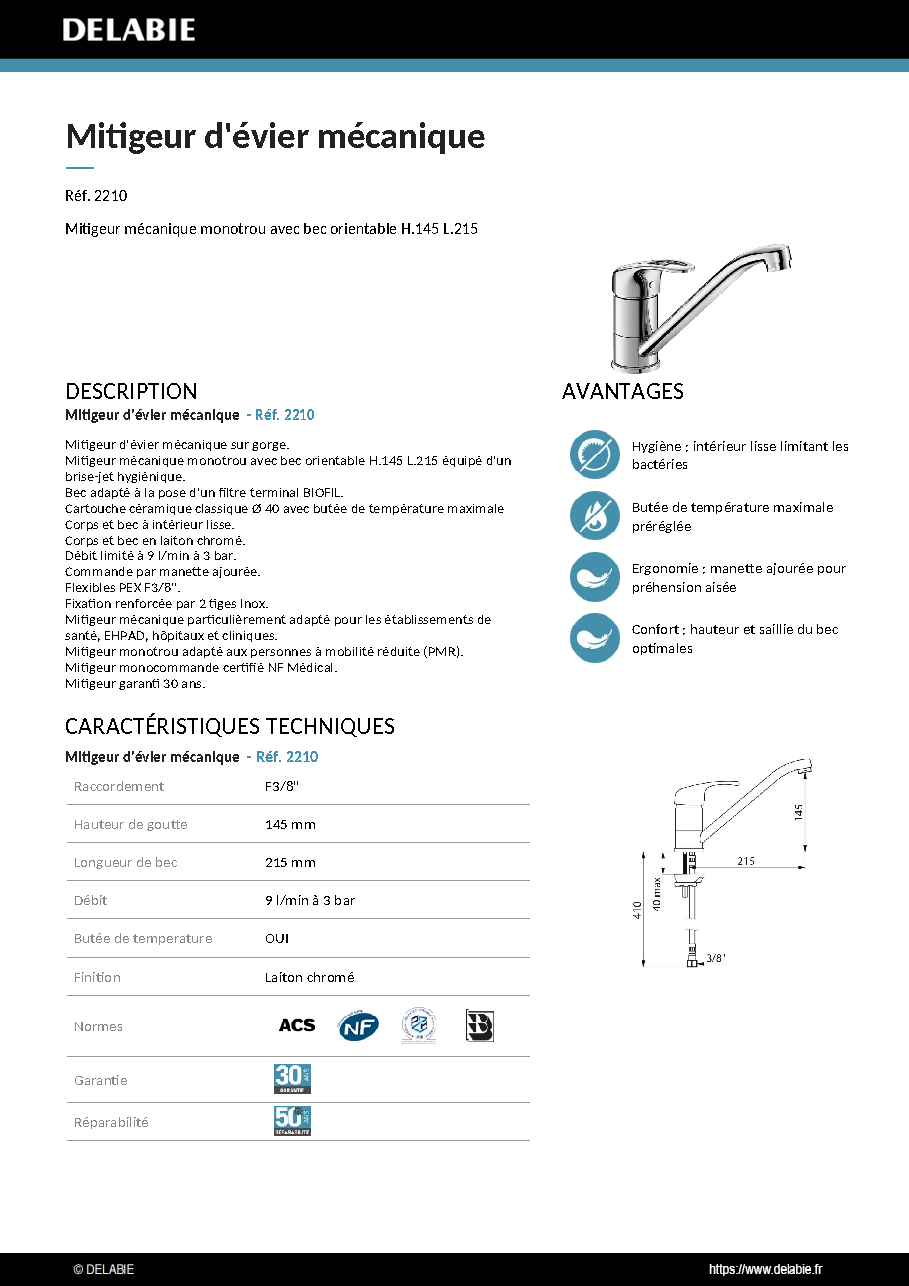 Fiche technique fournisseur