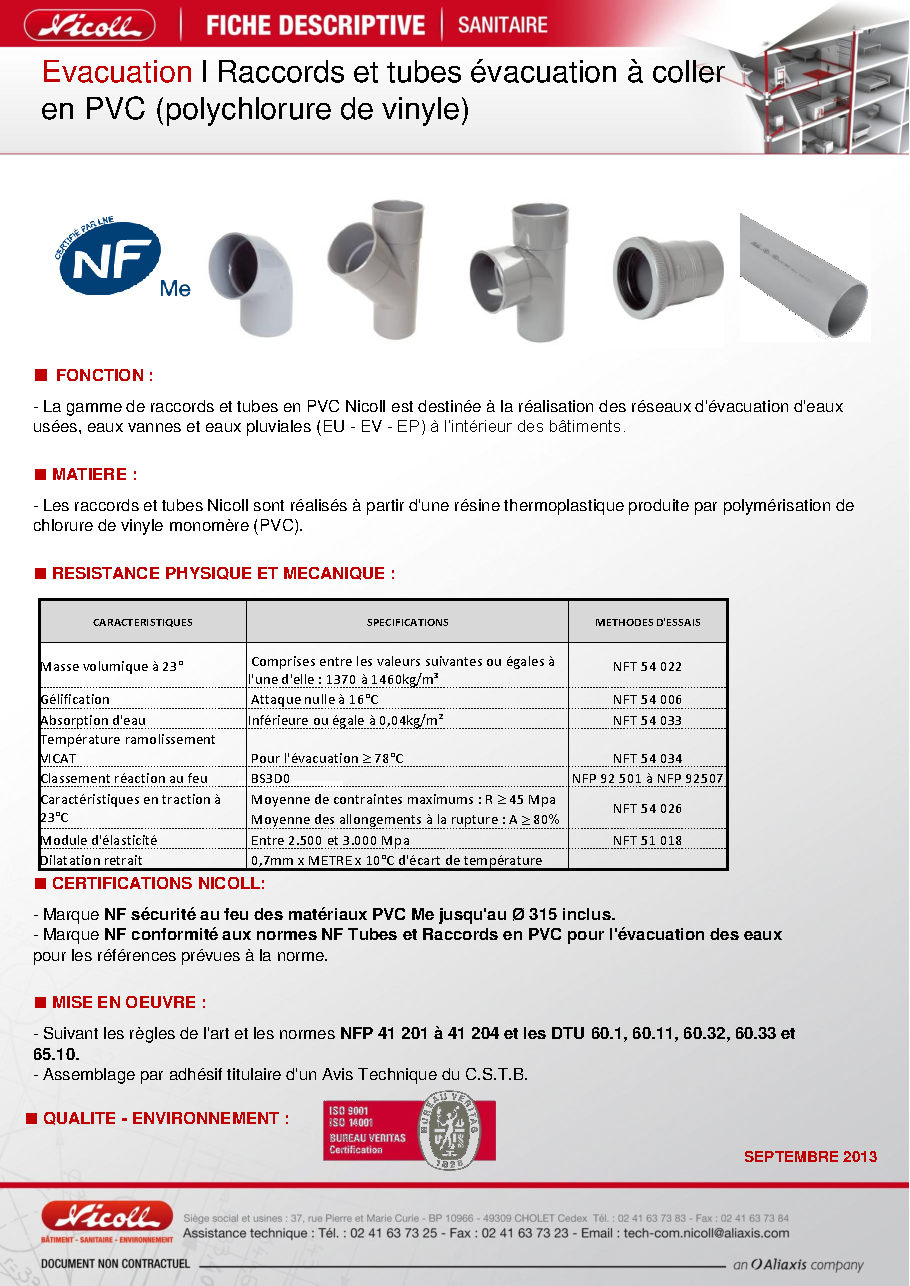 Fiche technique fournisseur