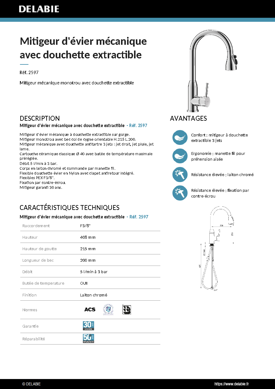 Fiche technique fournisseur