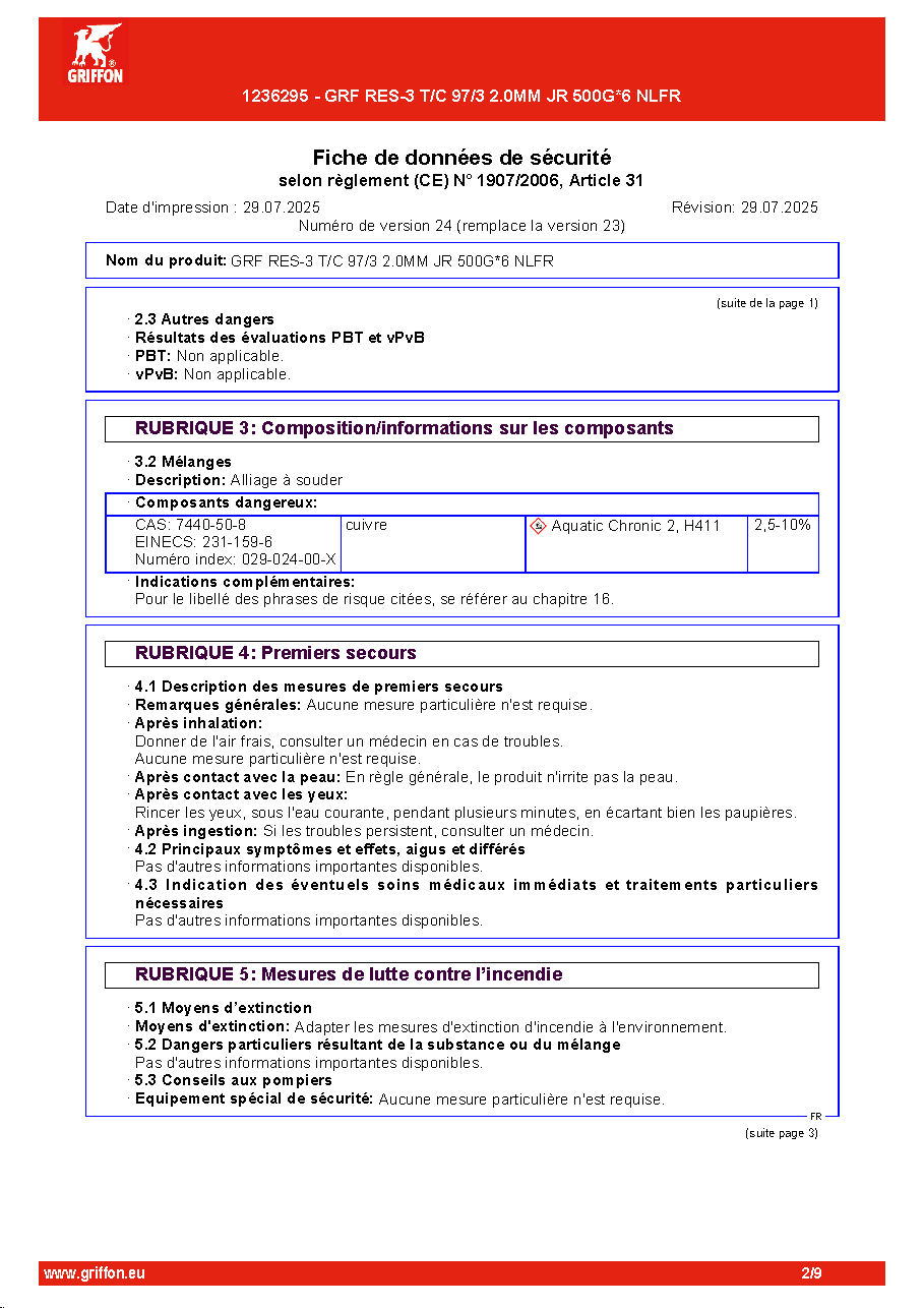 Fiche technique fournisseur