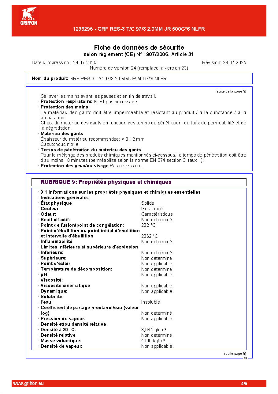 Fiche technique fournisseur