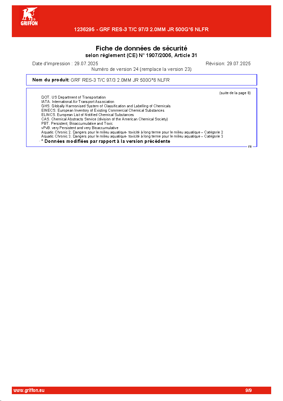 Fiche technique fournisseur