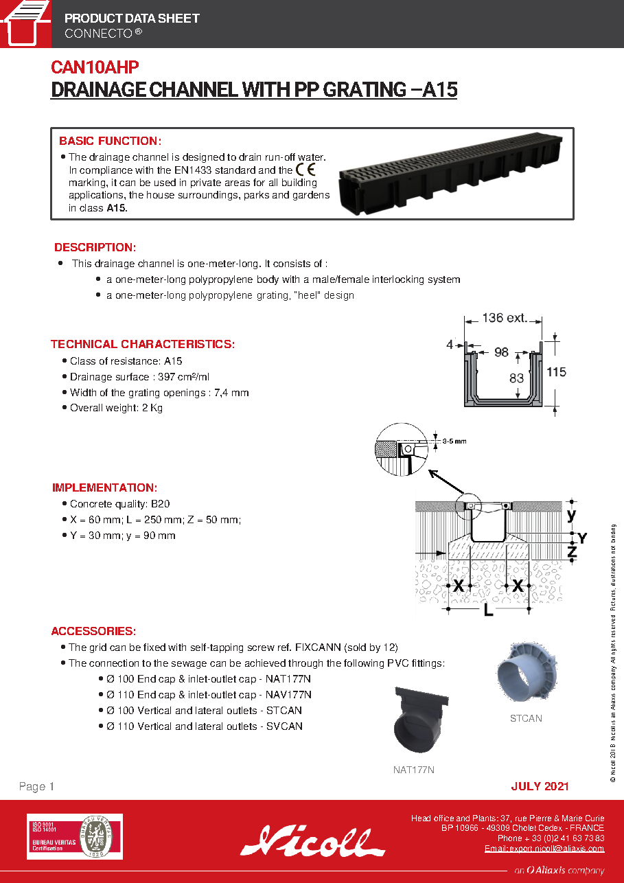 Fiche technique fournisseur