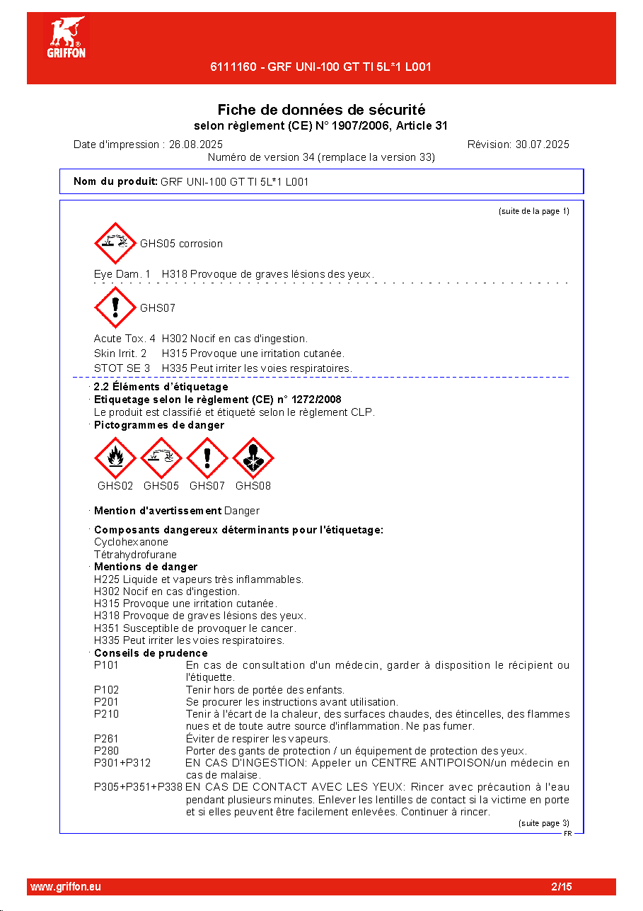 Fiche technique fournisseur