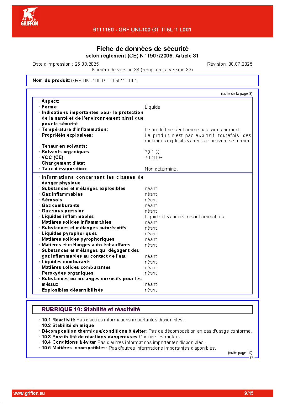 Fiche technique fournisseur