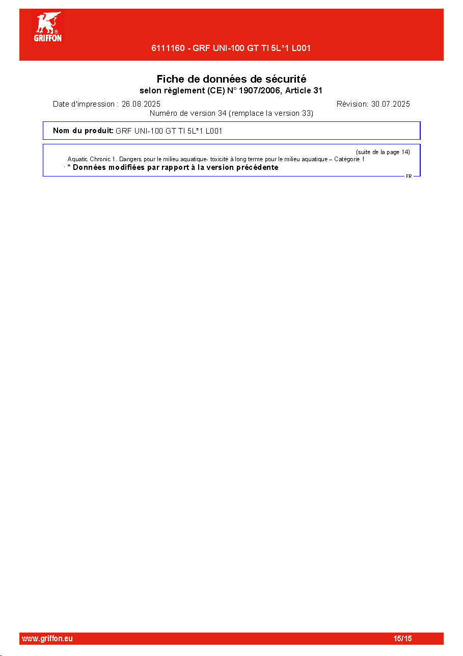 Fiche technique fournisseur