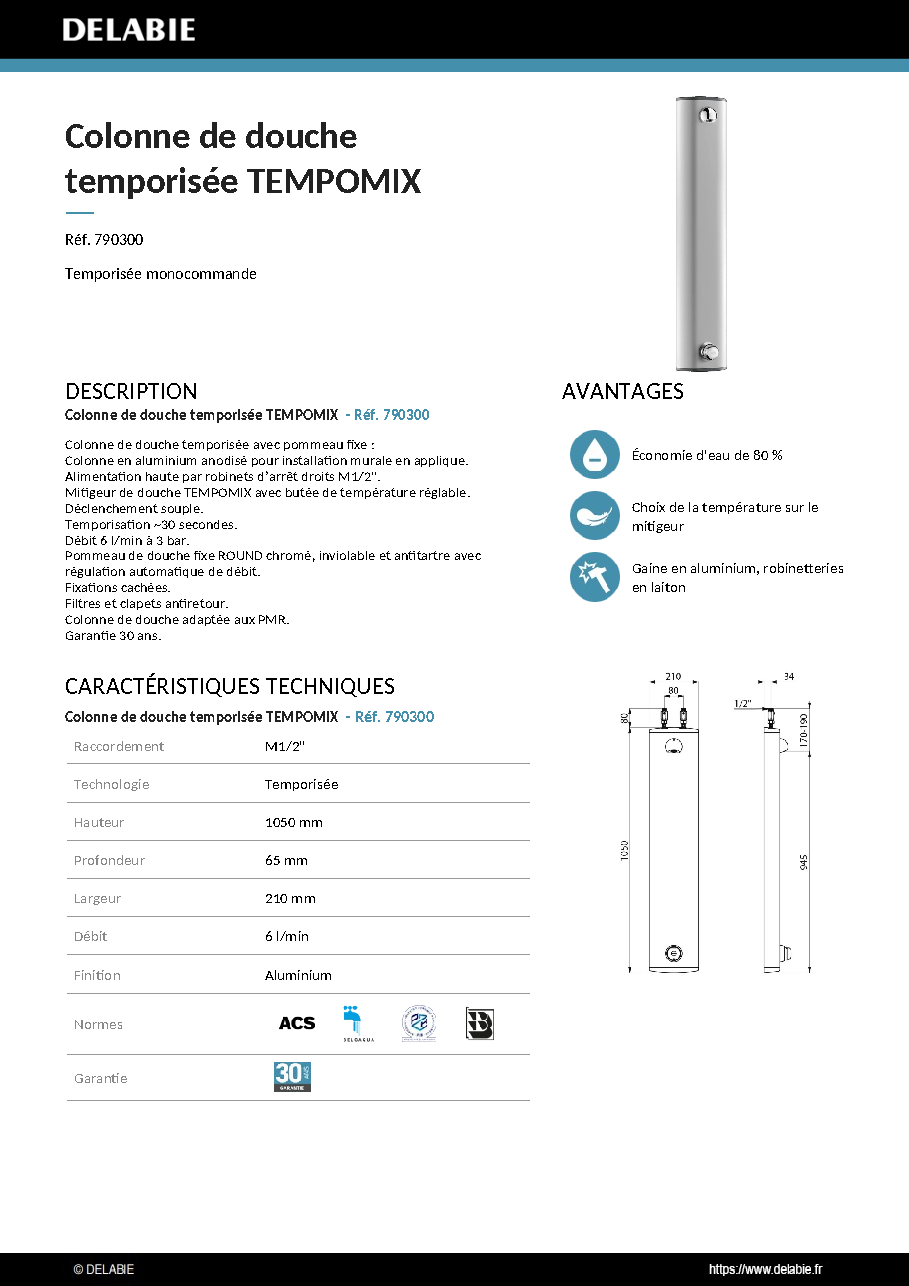 Fiche technique fournisseur