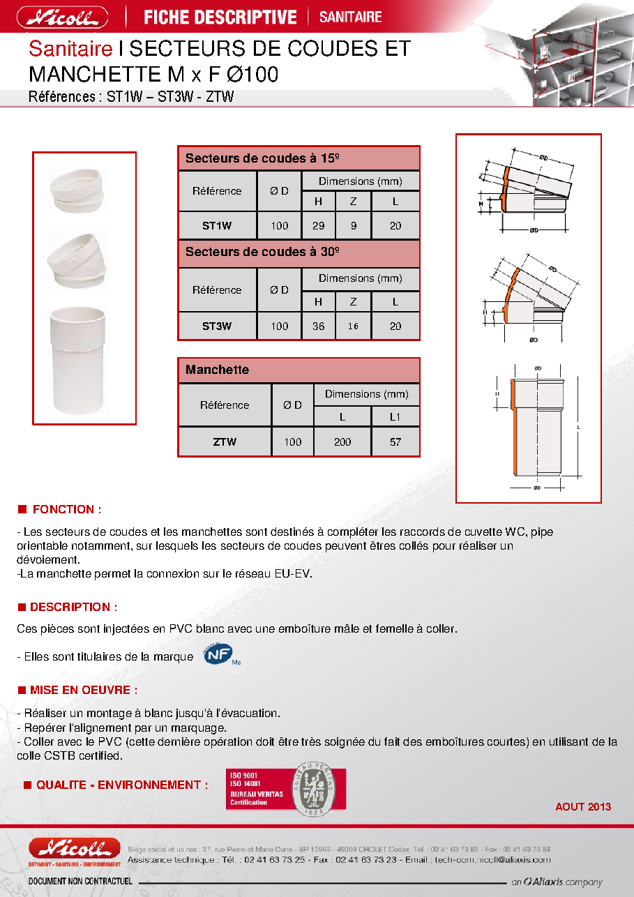 Fiche technique fournisseur