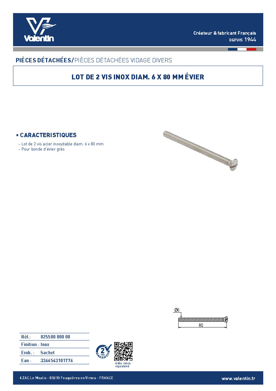 Fiche technique fournisseur