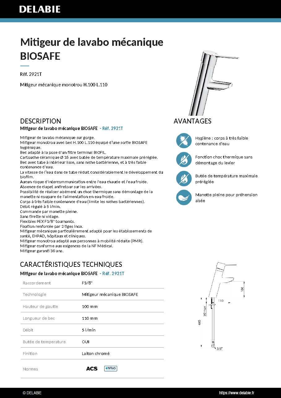 Fiche technique fournisseur
