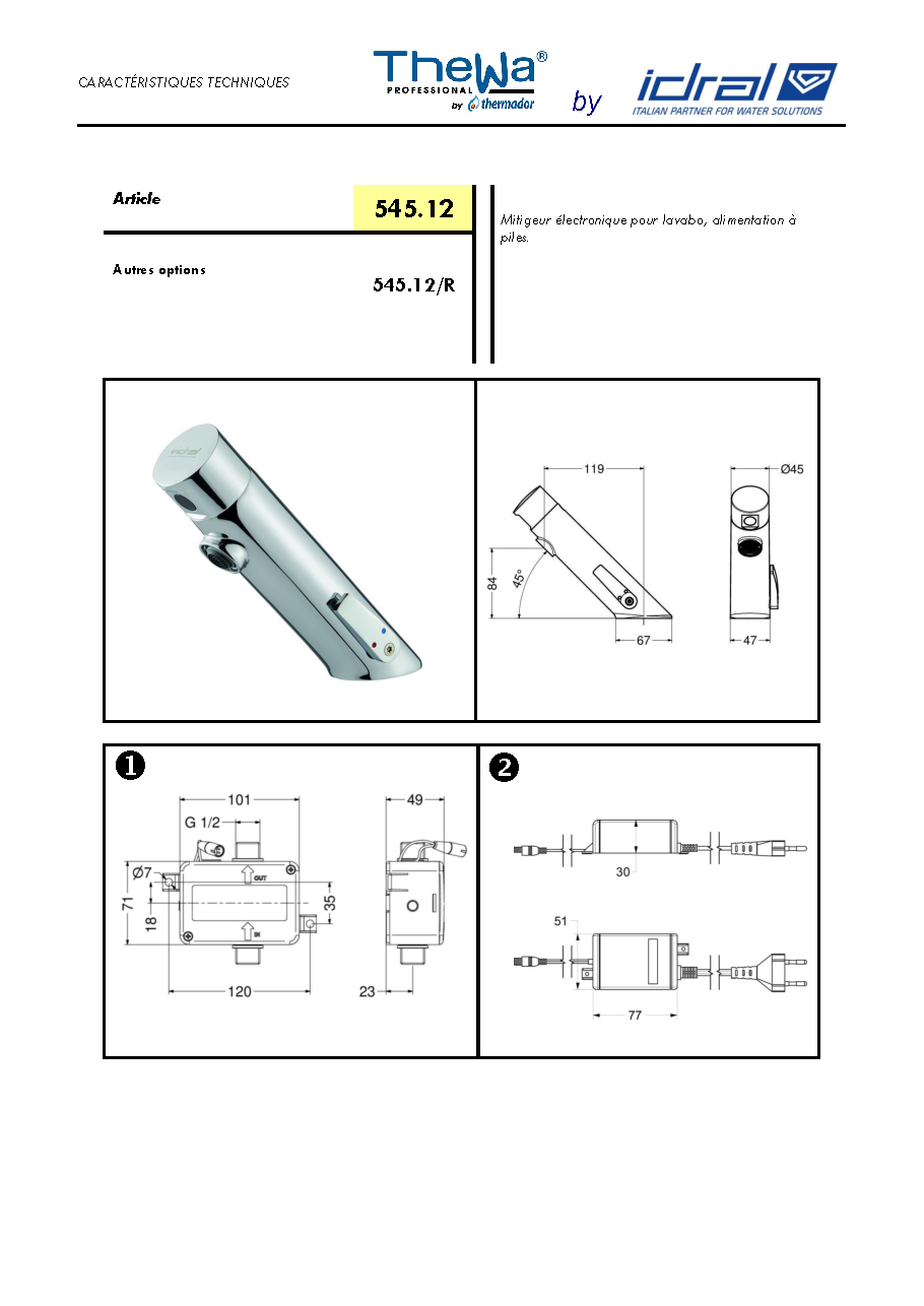 Fiche technique fournisseur