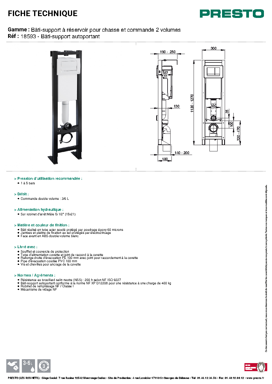 Fiche technique fournisseur