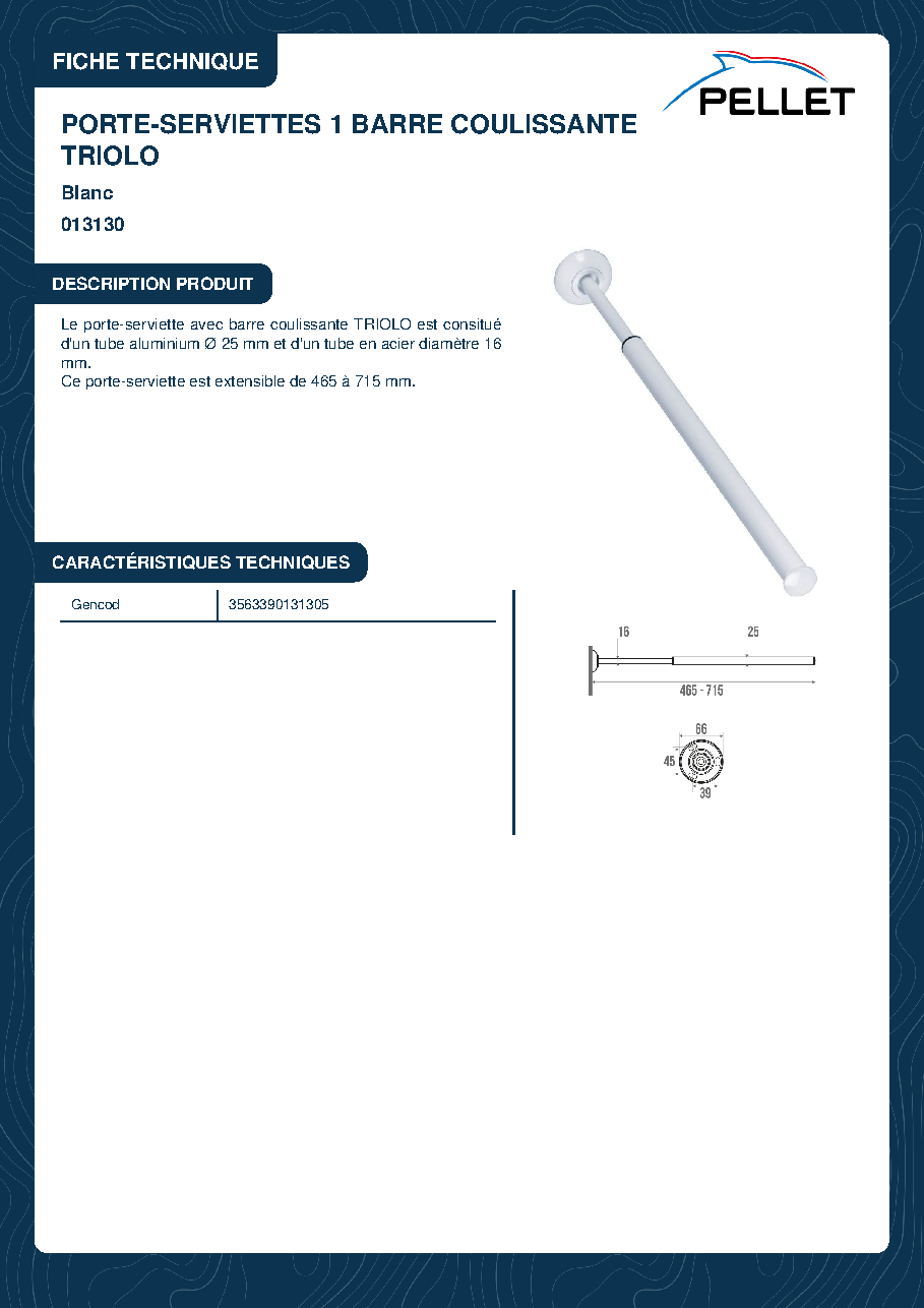 Fiche technique fournisseur