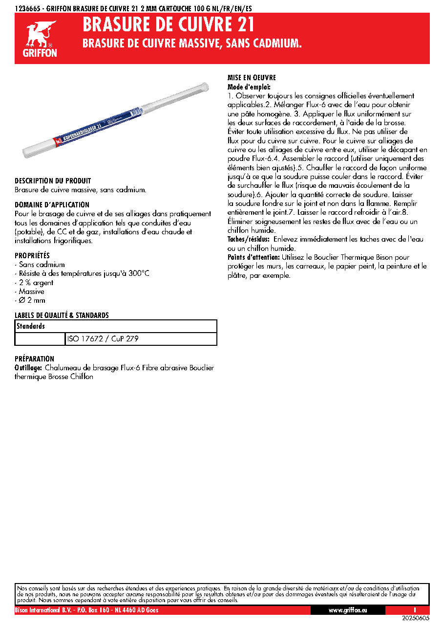 Fiche technique fournisseur
