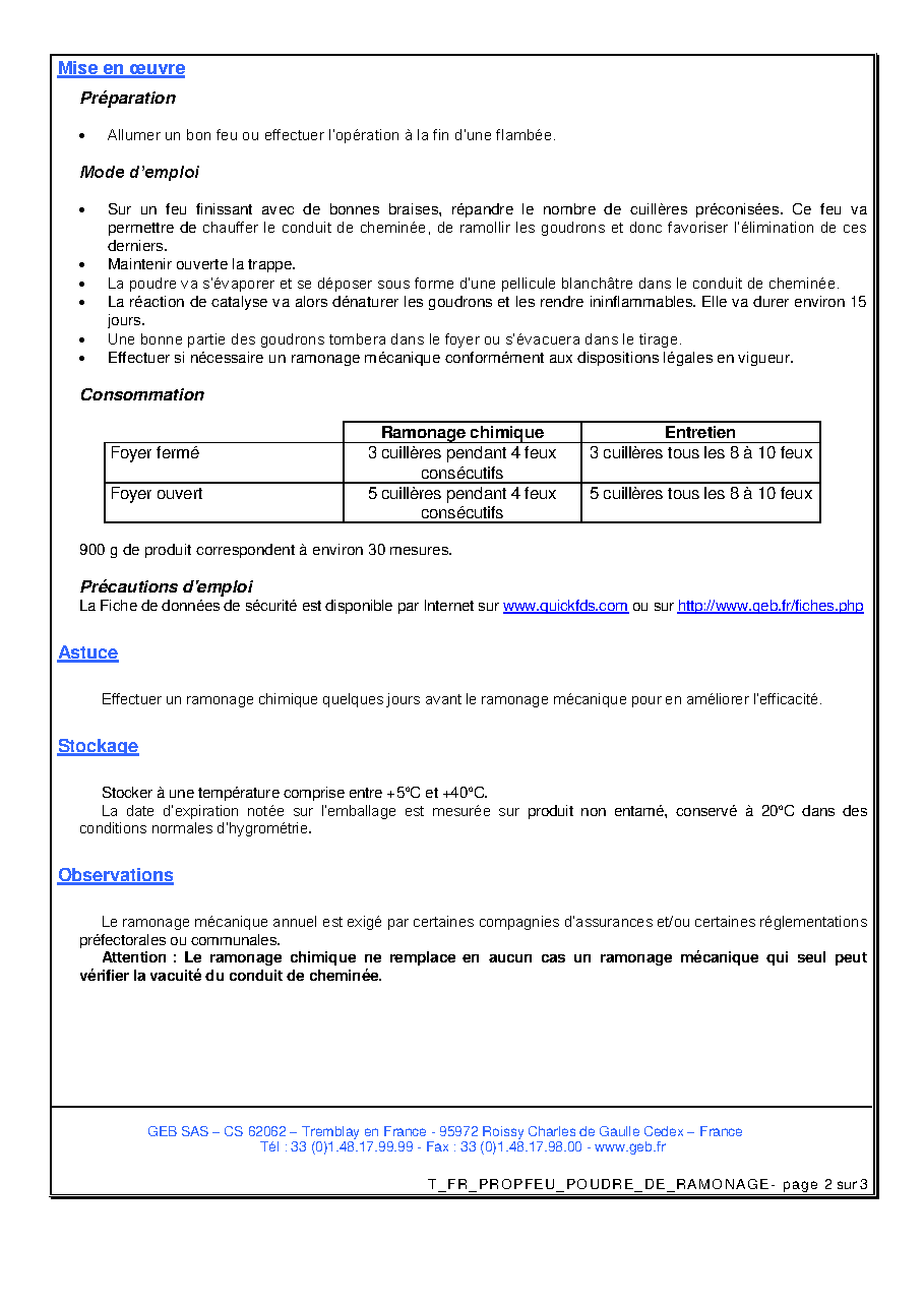 Fiche technique fournisseur
