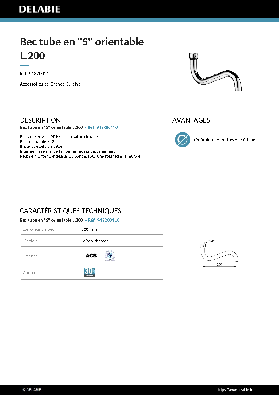 Fiche technique fournisseur