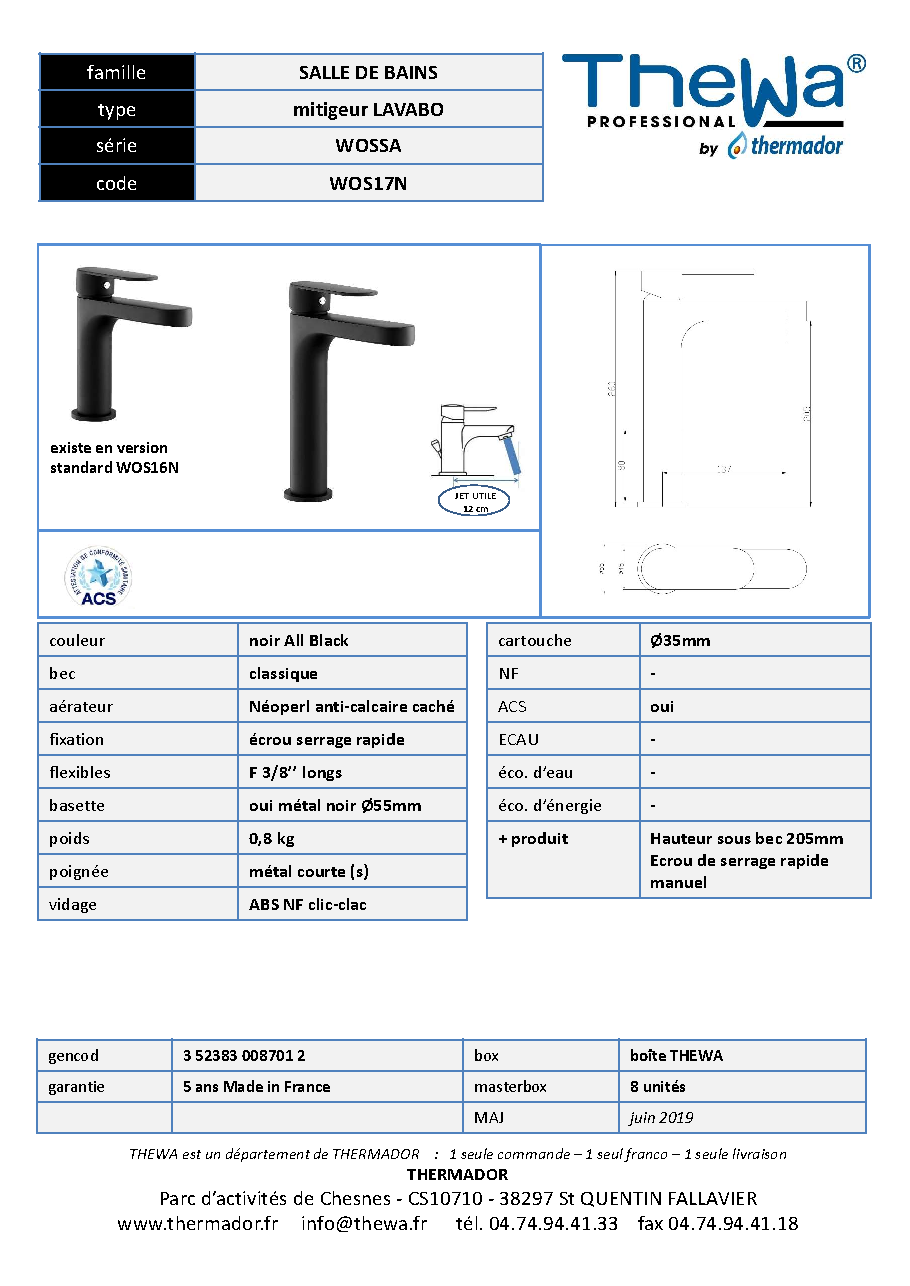 Fiche technique fournisseur