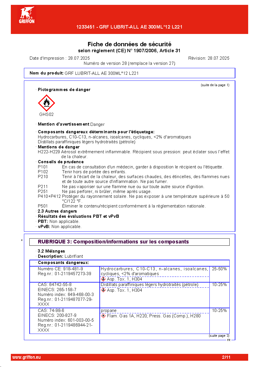 Fiche technique fournisseur