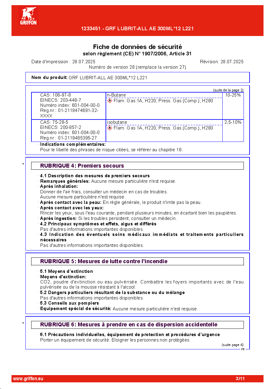 Fiche technique fournisseur