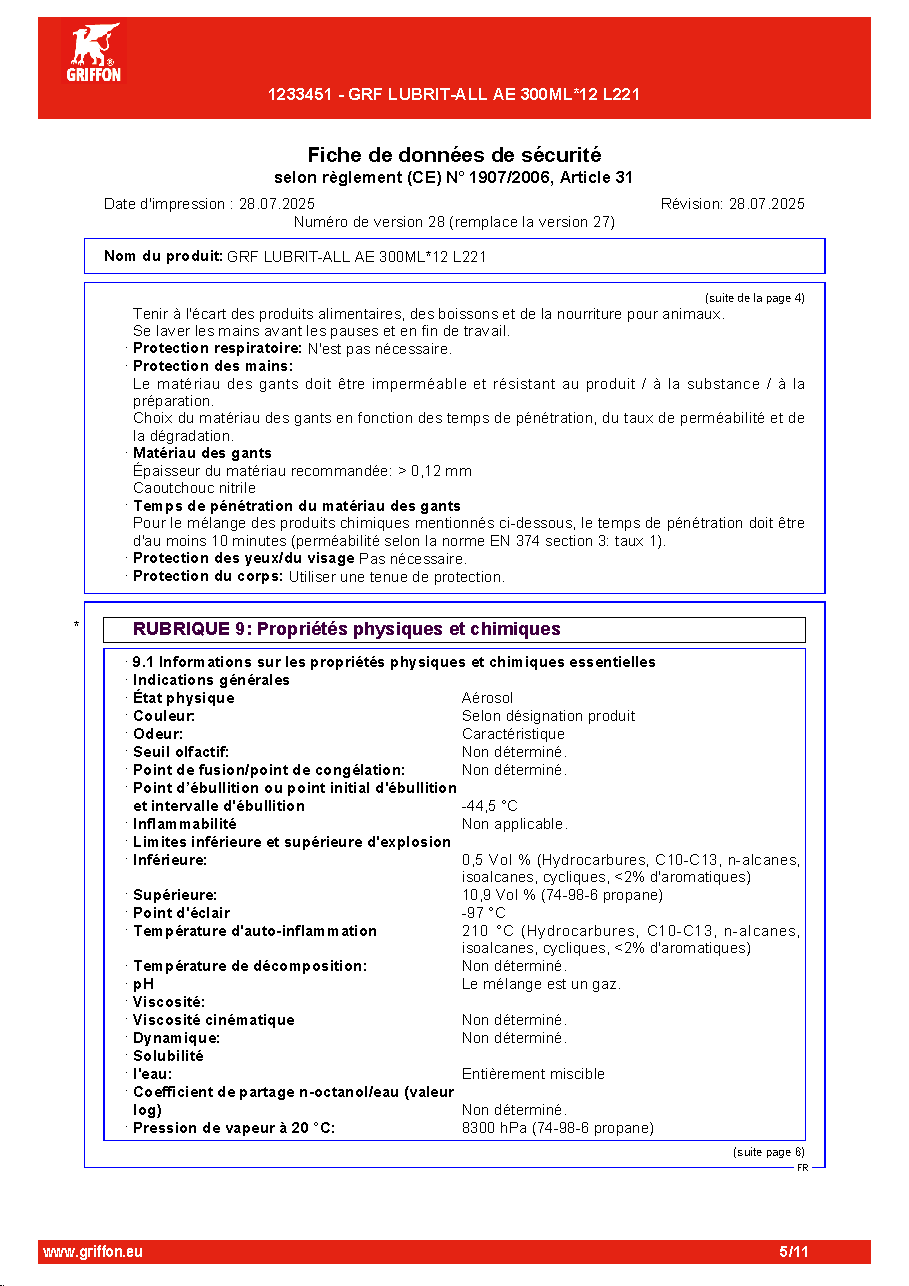 Fiche technique fournisseur