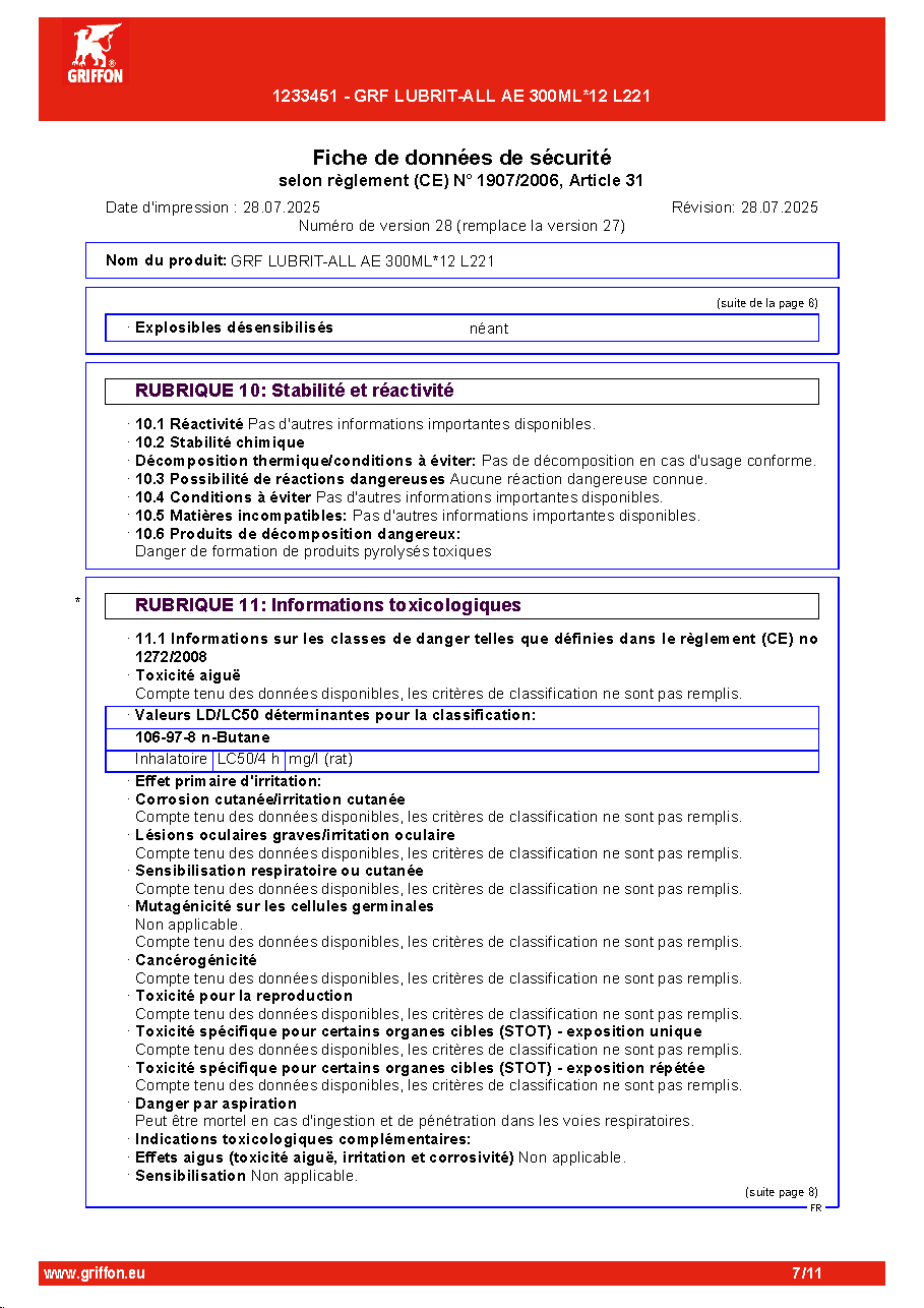 Fiche technique fournisseur