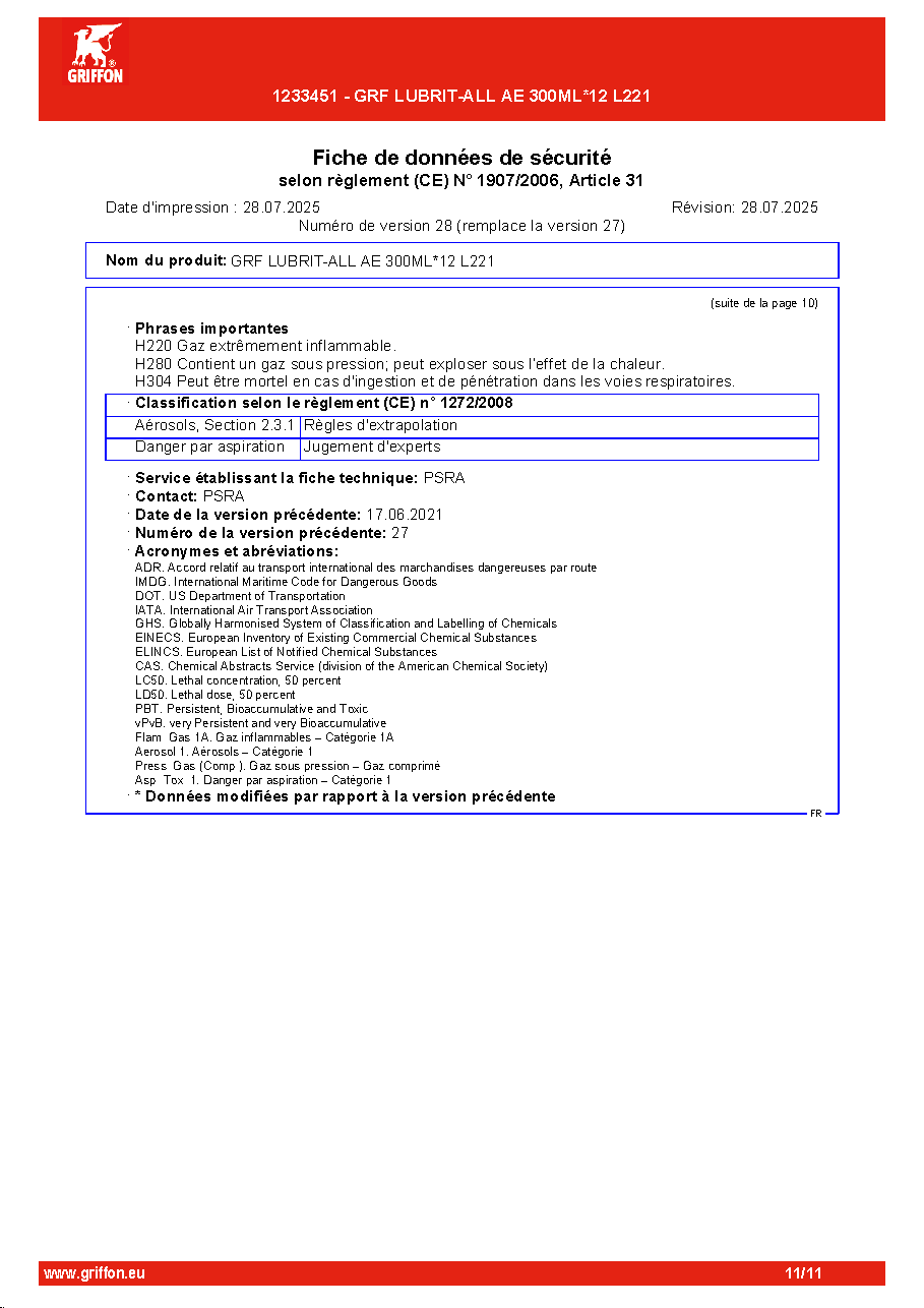 Fiche technique fournisseur