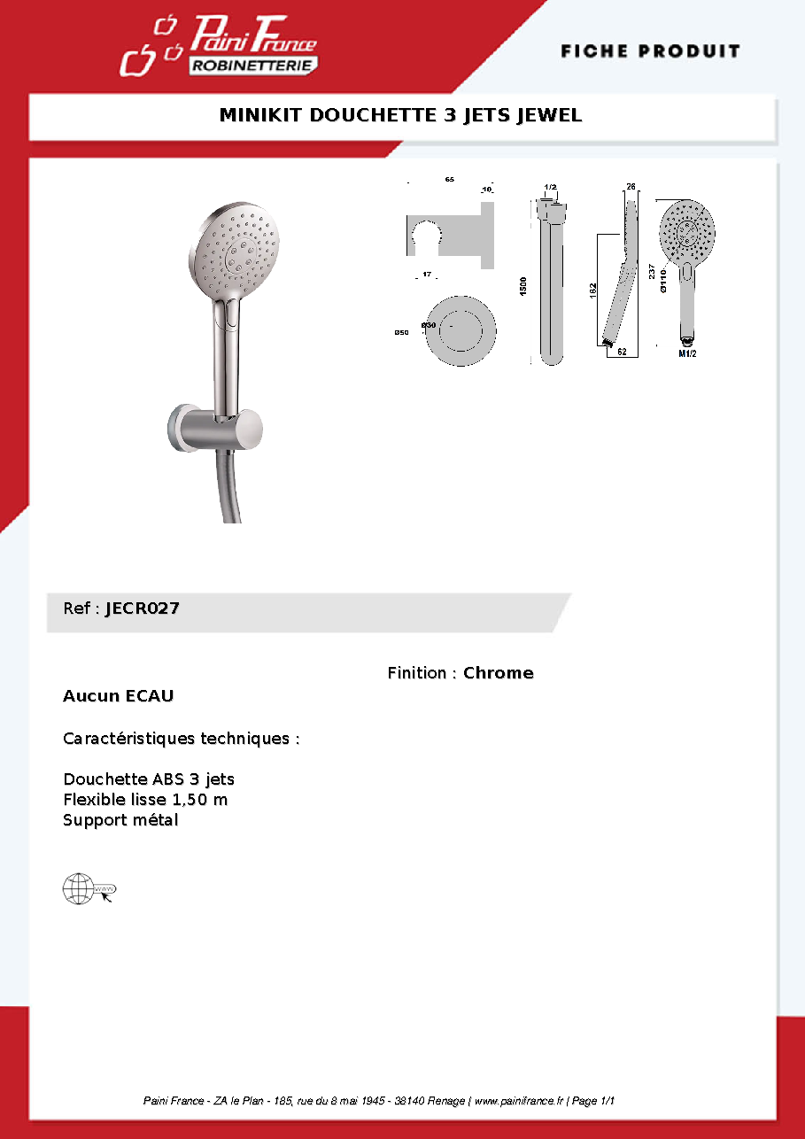 Fiche technique fournisseur