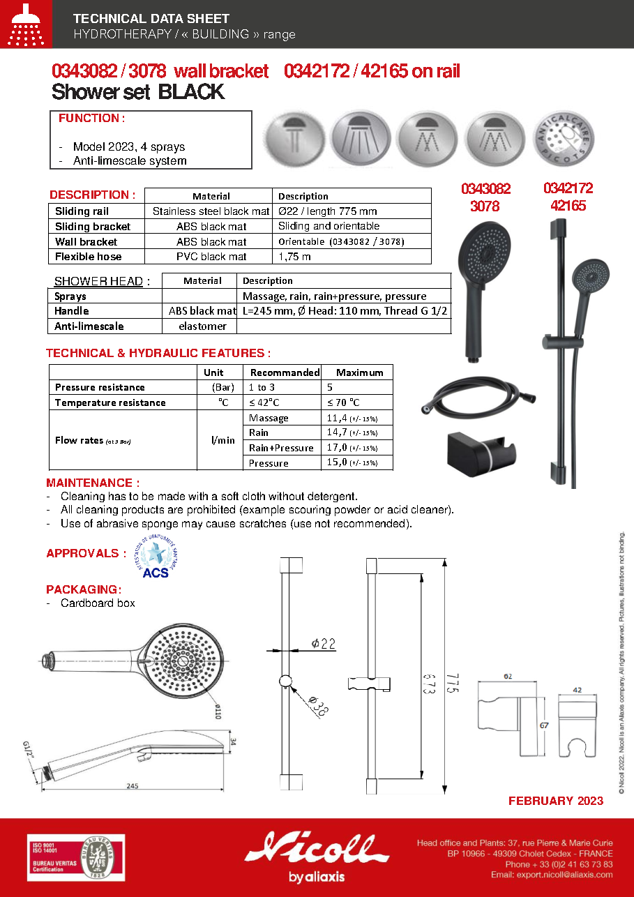 Fiche technique fournisseur